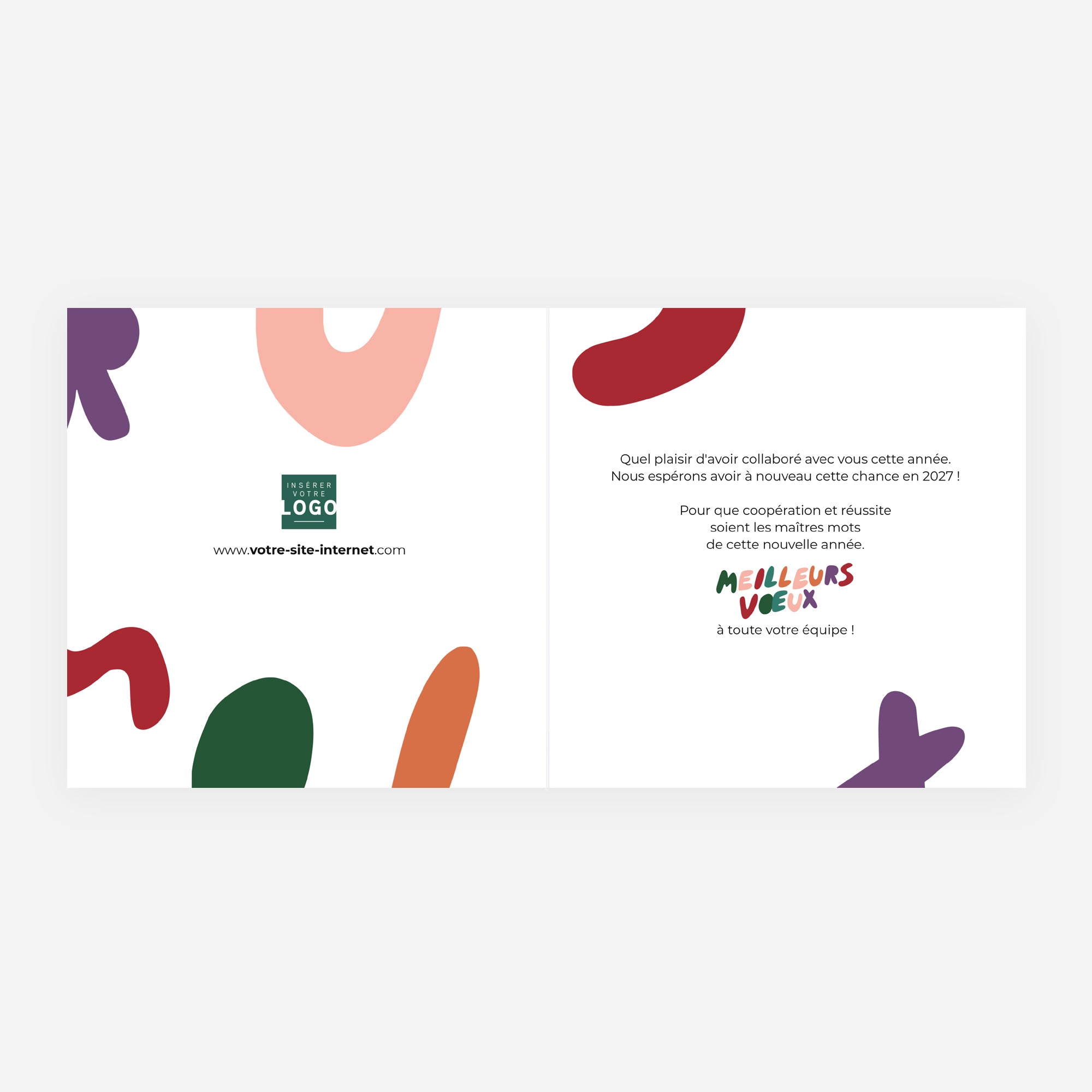 Lettres & Couleurs | Vœux professionnels • Carte de voeux • Carré double photo N° 2