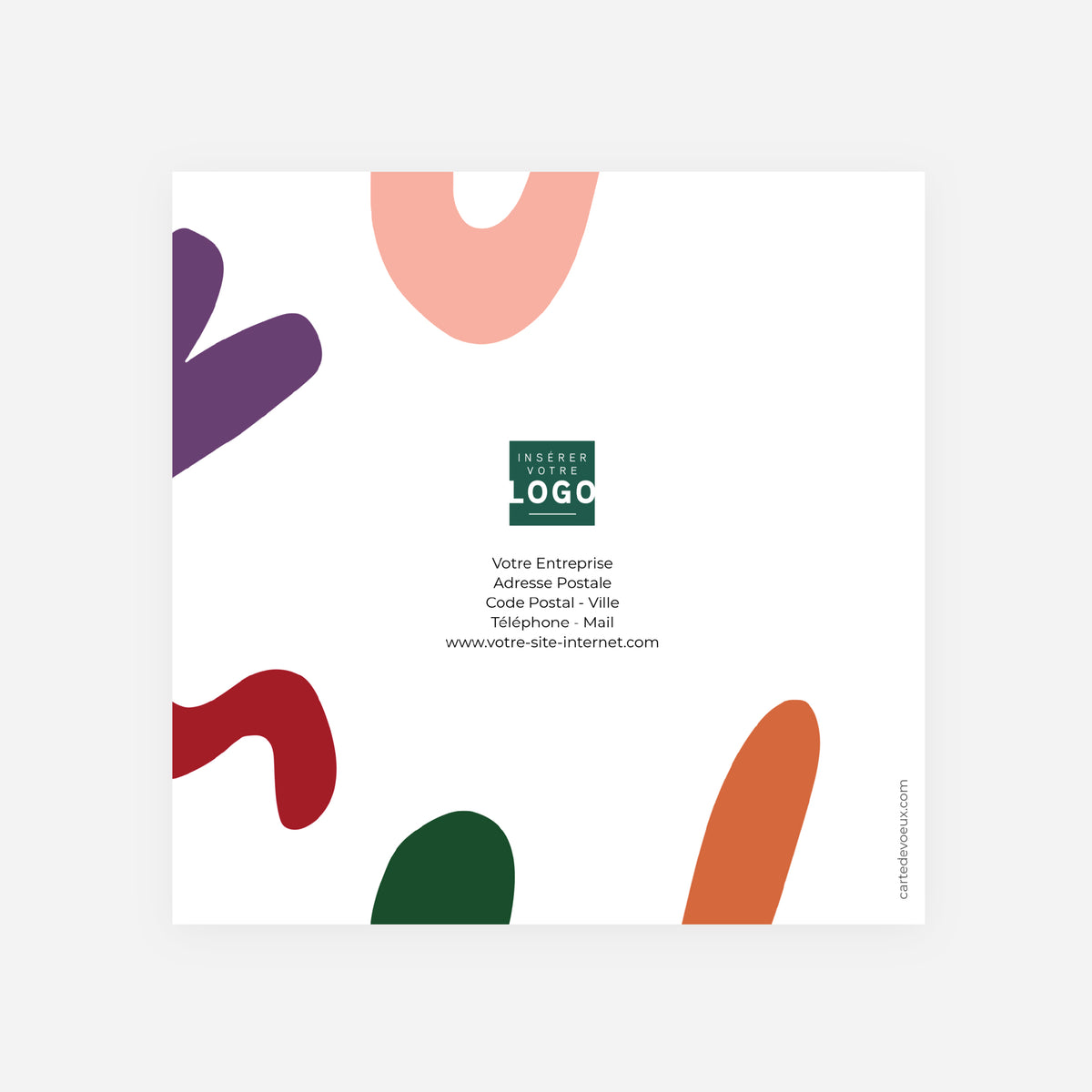 Lettres & Couleurs | Vœux professionnels • Carte de voeux • Carrée pliable photo N° 3