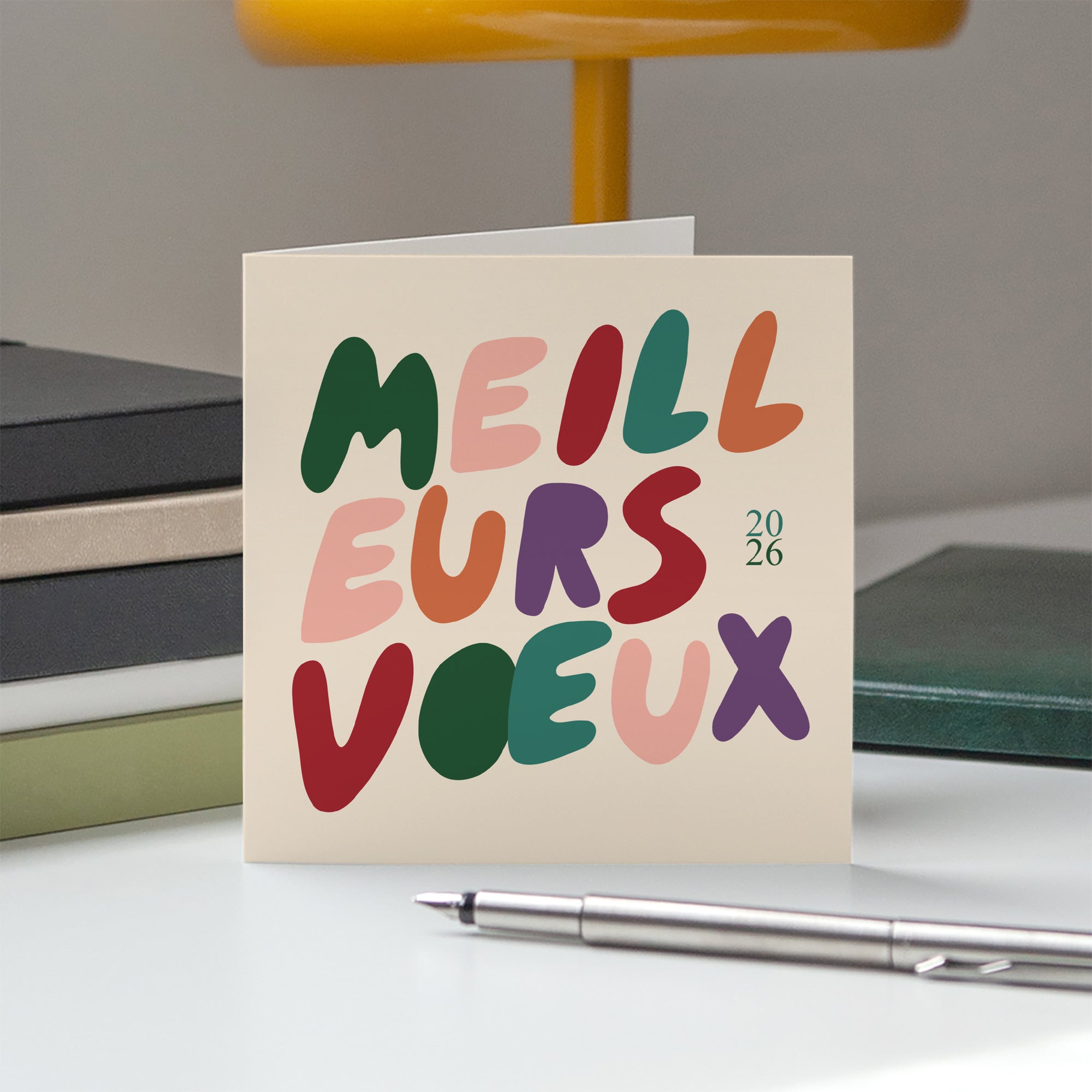 Lettres & Couleurs | Vœux professionnels • Carte de voeux • Carré double photo N° 5