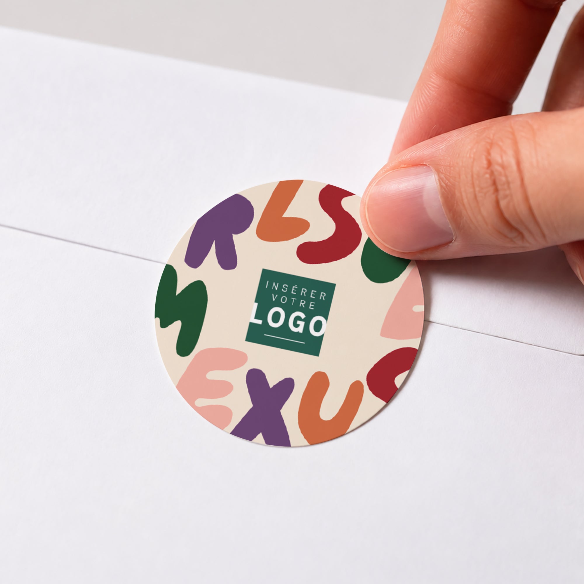 Lettres & Couleurs | Vœux professionnels • Sticker • Rond photo N° 1