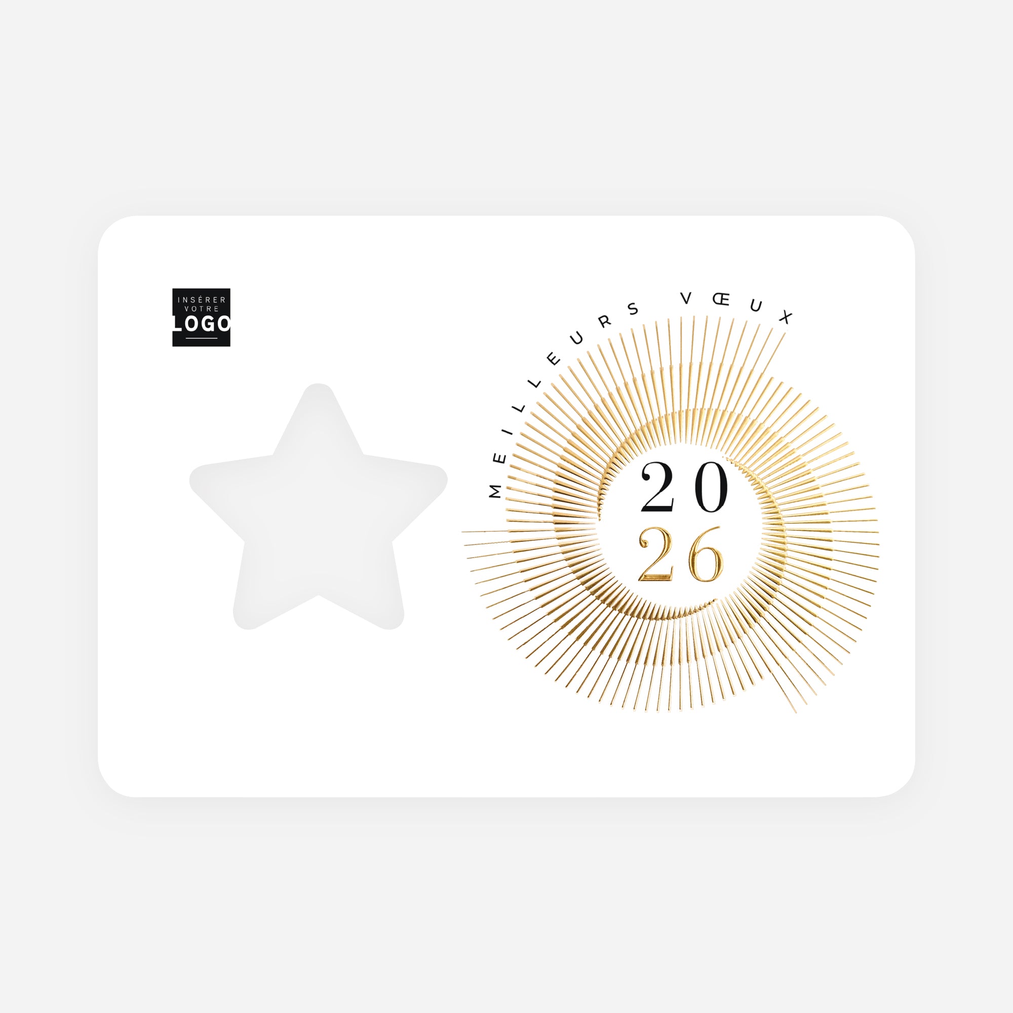 Lignes d’Excellence | Vœux professionnels • Carte de voeux dorure • Horizontal étoile photo N° 1