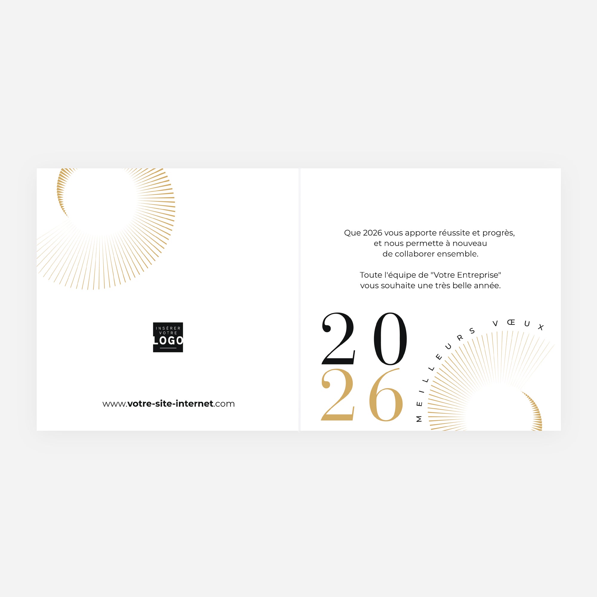 Lignes d’Excellence | Vœux professionnels • Carte de voeux dorure • Carré double photo N° 2