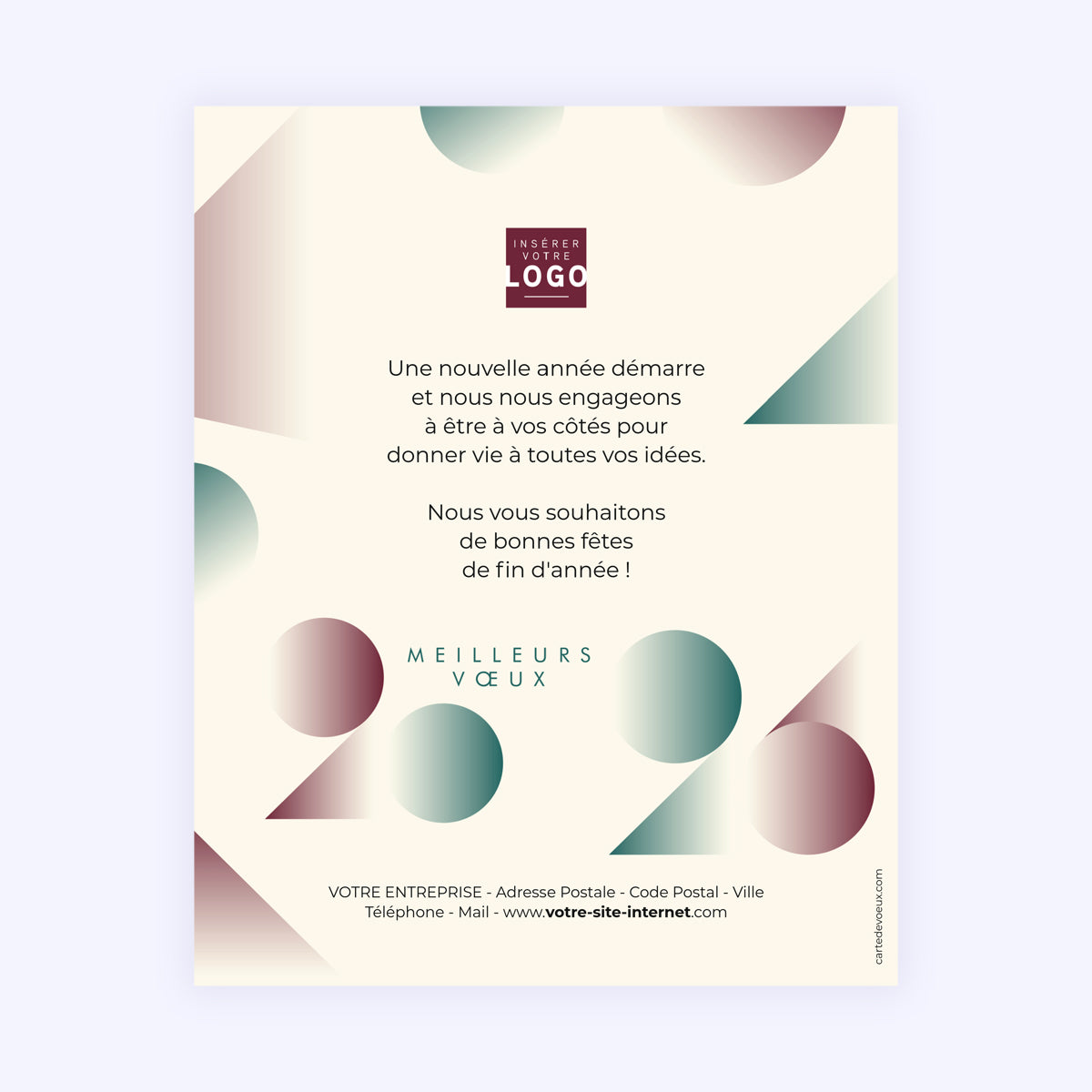 Millésime en Formes | Vœux professionnels • Carte virtuelle • eCard Image photo N° 1