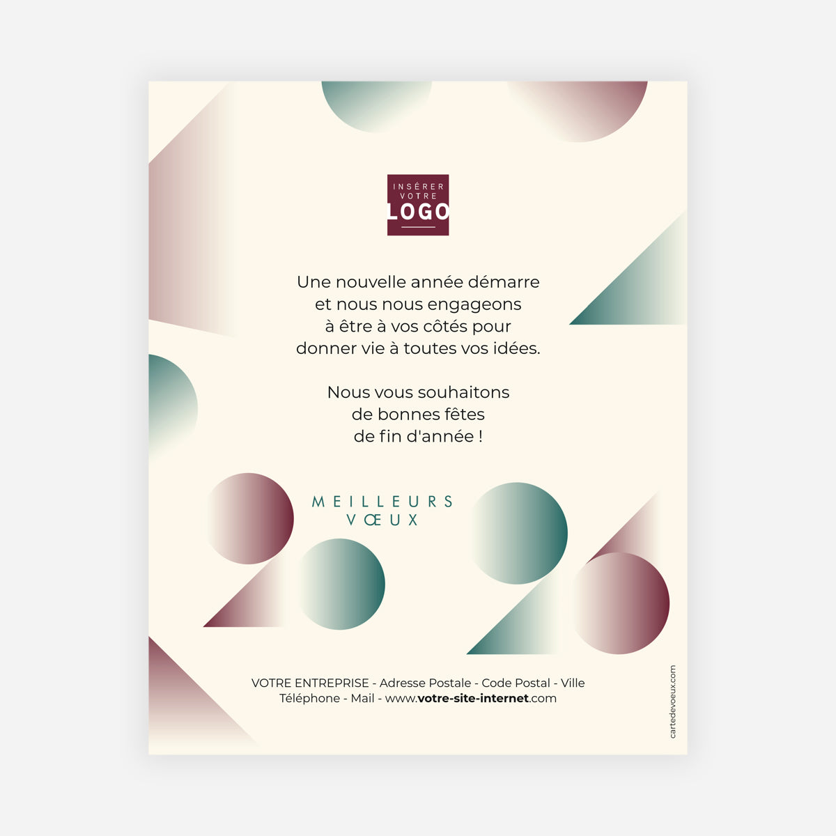 Millésime en Formes | Vœux professionnels • Carte virtuelle • eCard Image photo N° 1