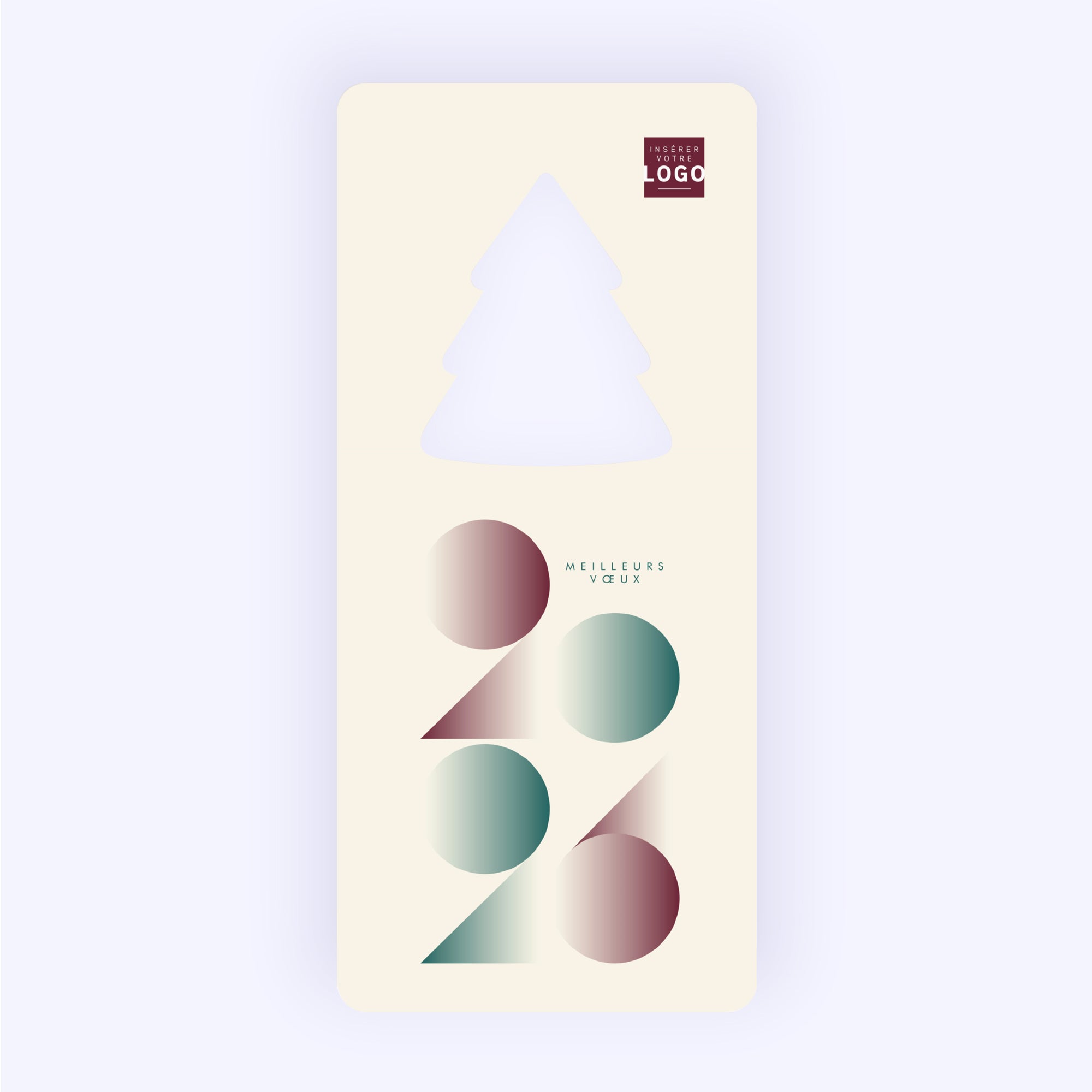 Millésime en Formes | Vœux professionnels • Carte de voeux • Vertical sapin photo N° 1