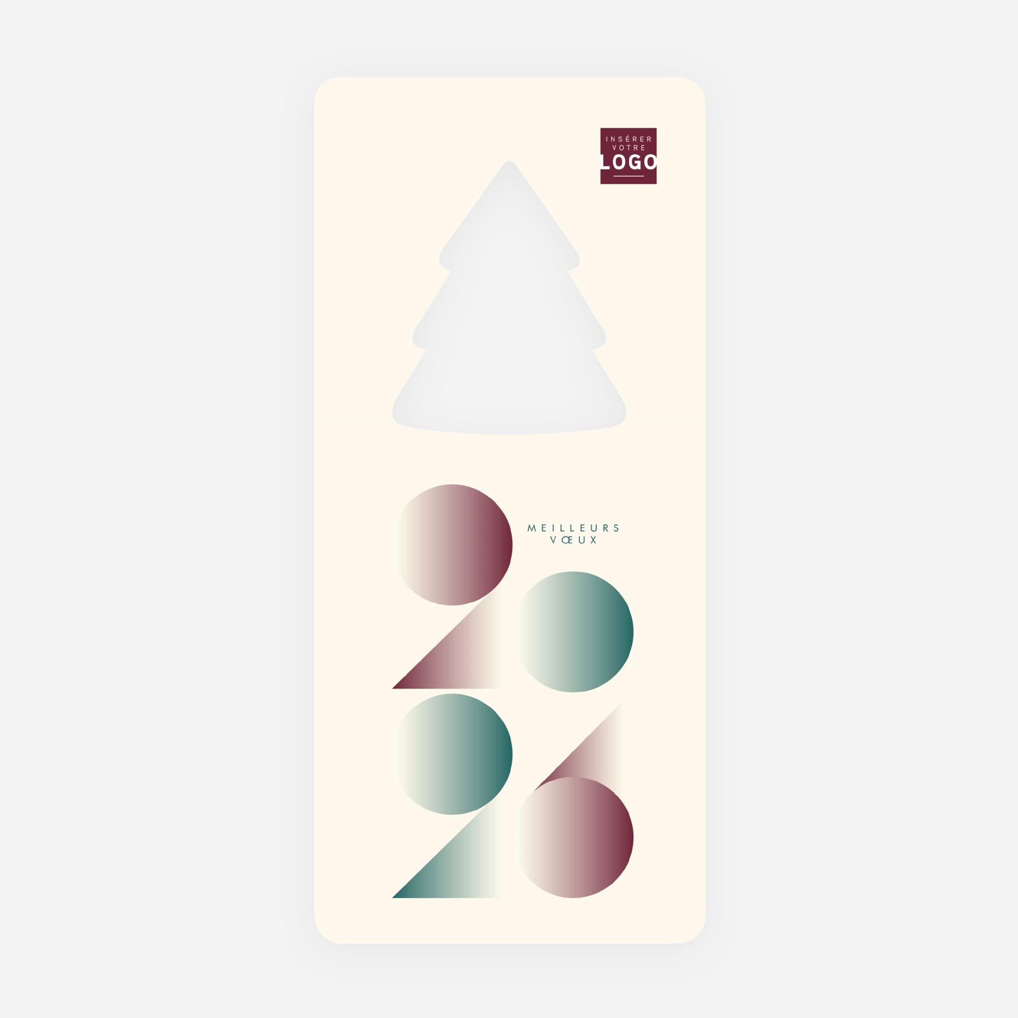 Millésime en Formes | Vœux professionnels • Carte de voeux • Vertical sapin photo N° 1