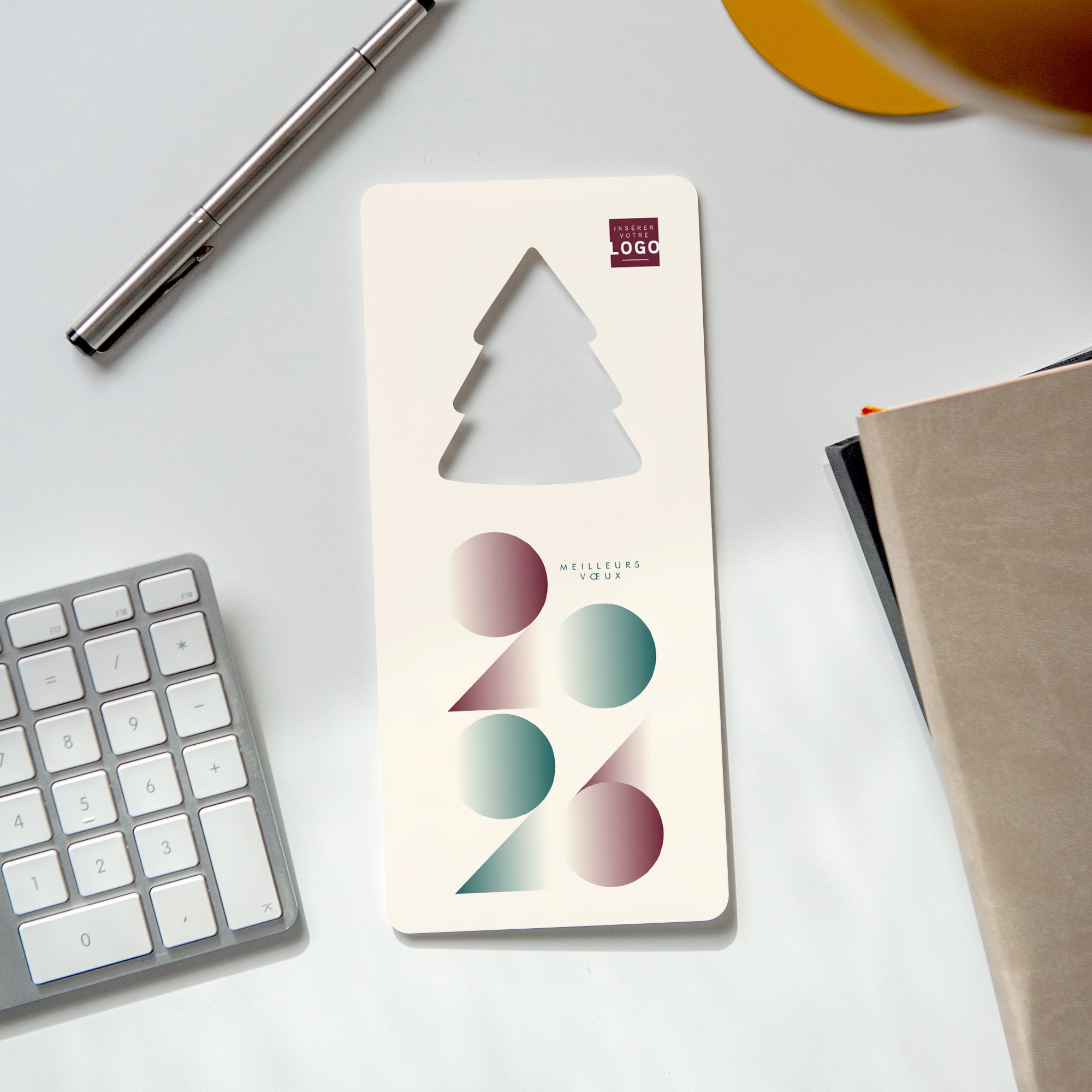 Millésime en Formes | Vœux professionnels • Carte de voeux • Vertical sapin photo N° 4