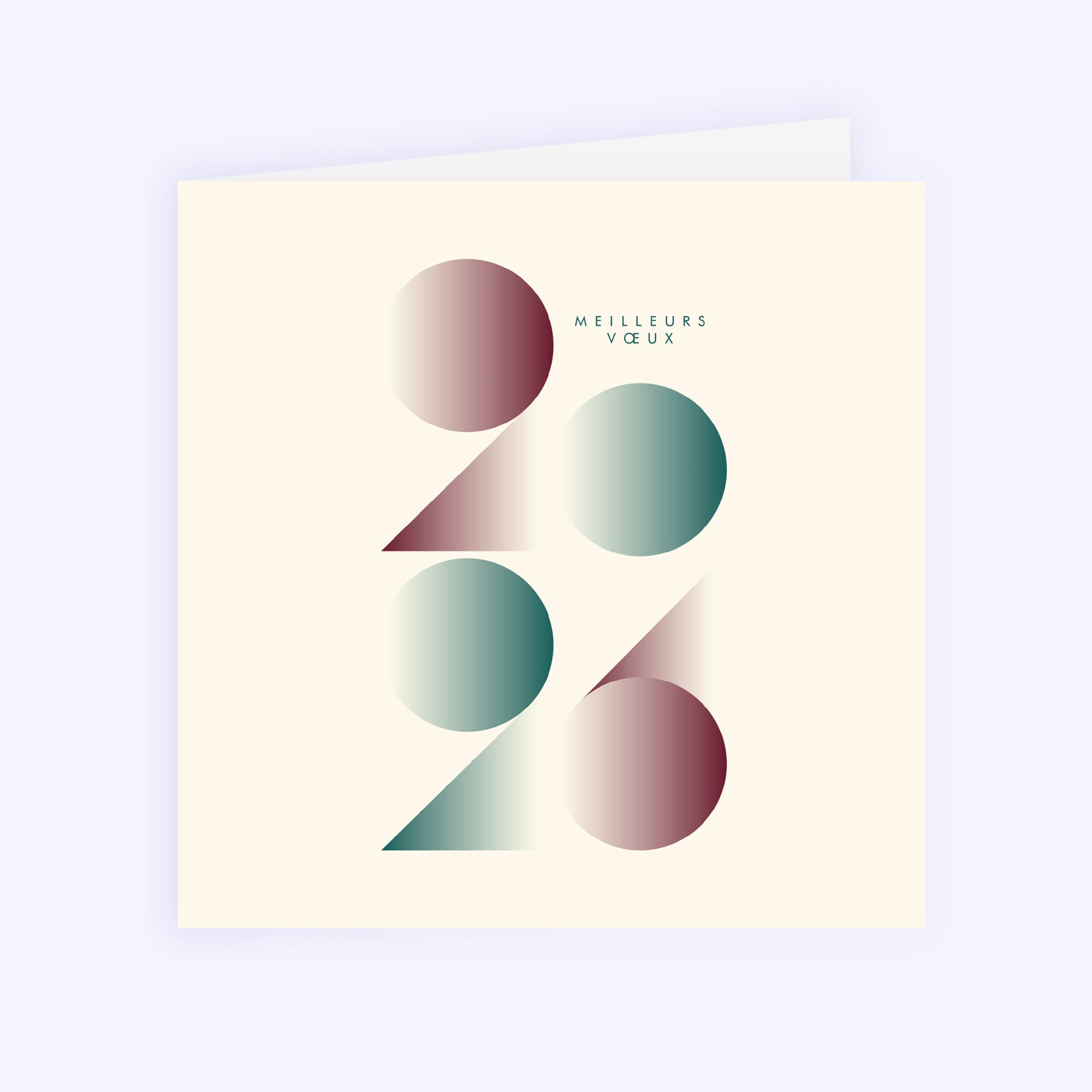 Millésime en Formes | Vœux professionnels • Carte de voeux • Carré double photo N° 1