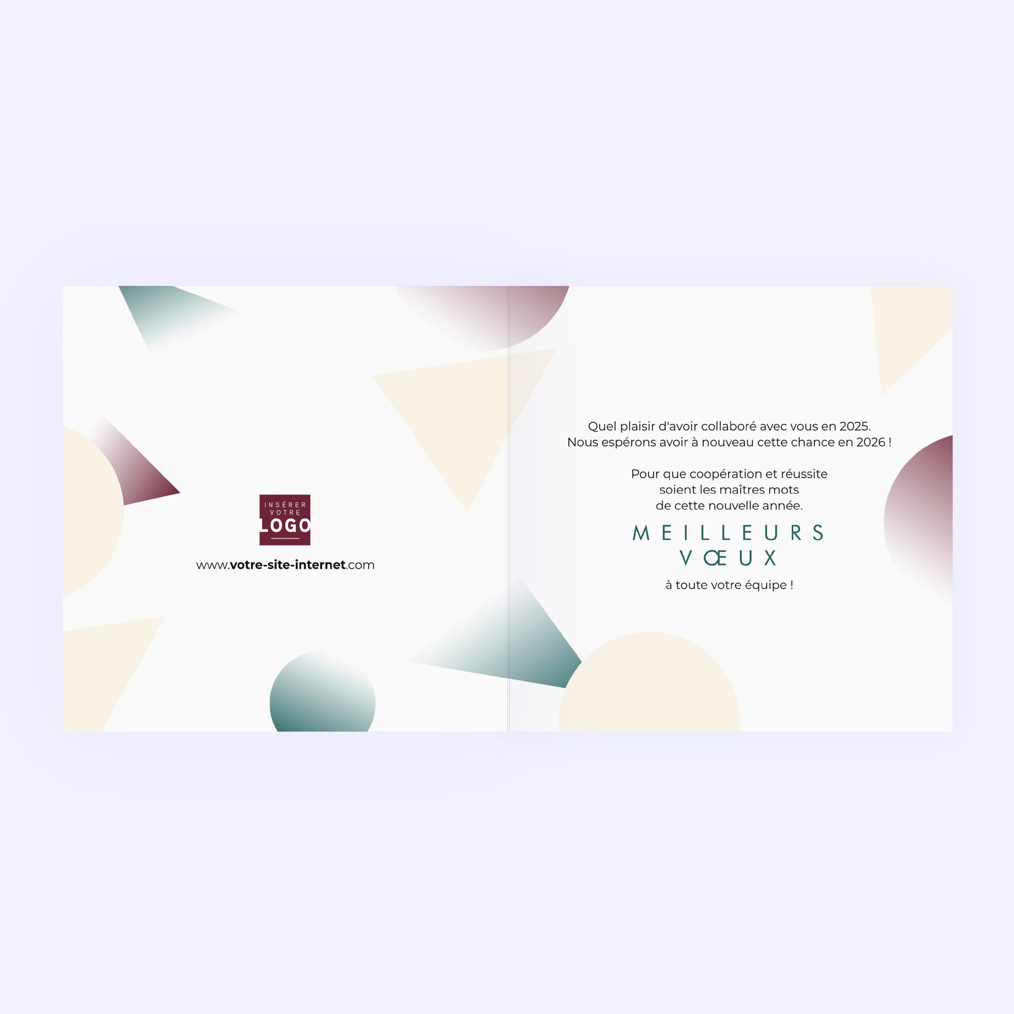 Millésime en Formes | Vœux professionnels • Carte de voeux • Carré double photo N° 2