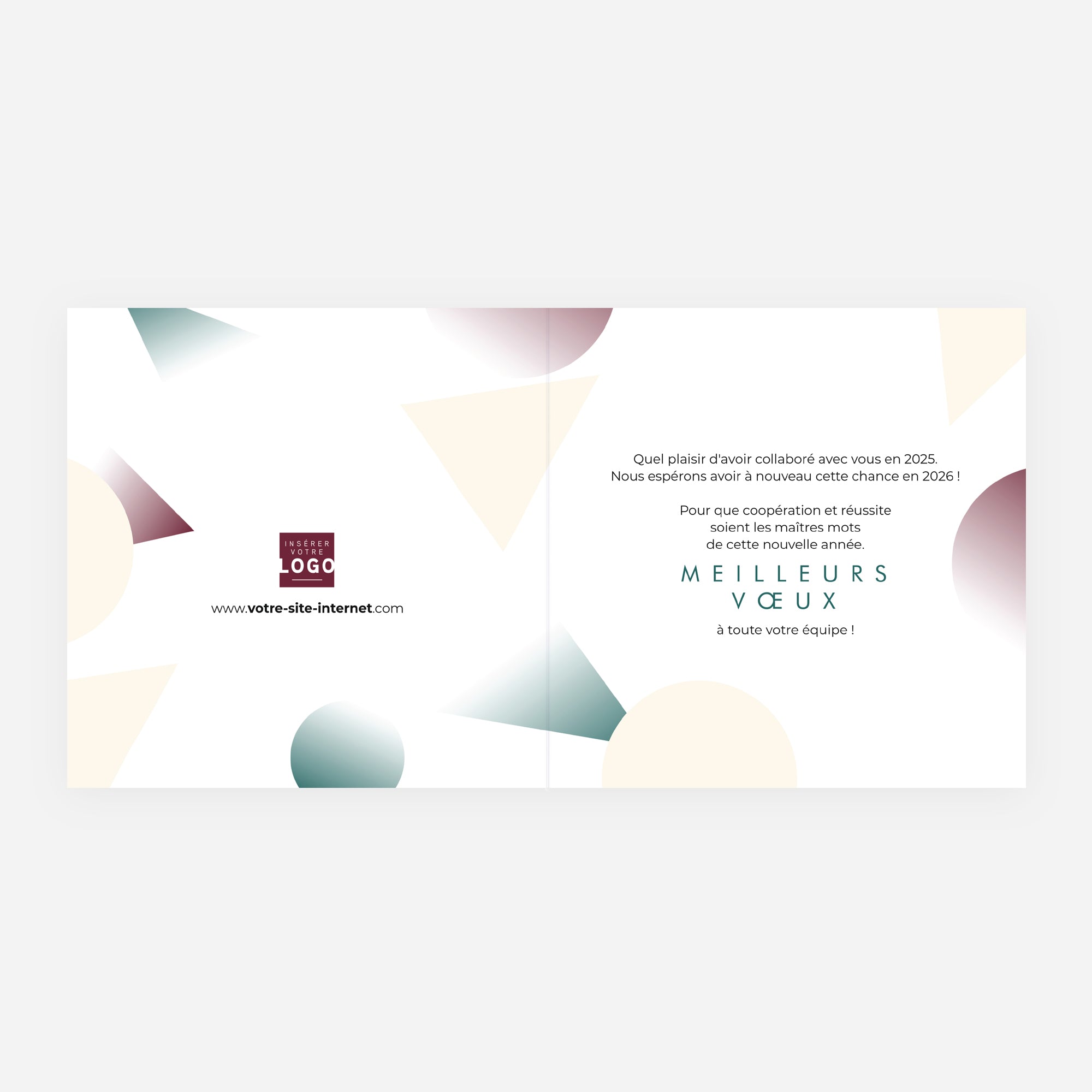 Millésime en Formes | Vœux professionnels • Carte de voeux • Carré double photo N° 2