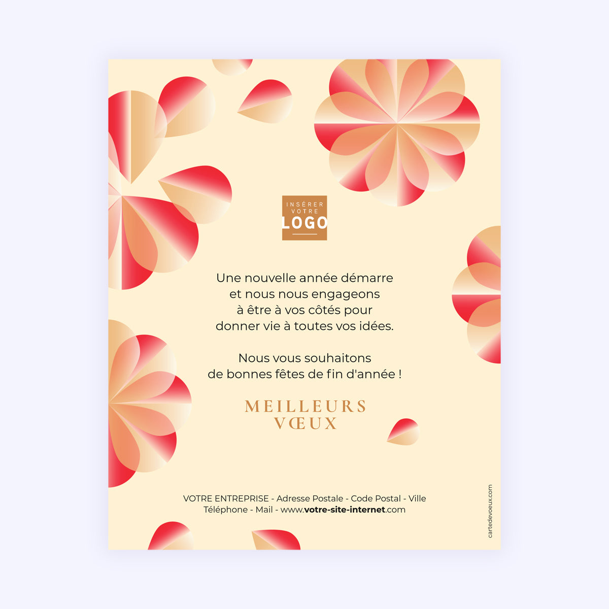 Géométrie Florale | Vœux professionnels • Carte virtuelle • eCard Image photo N° 1