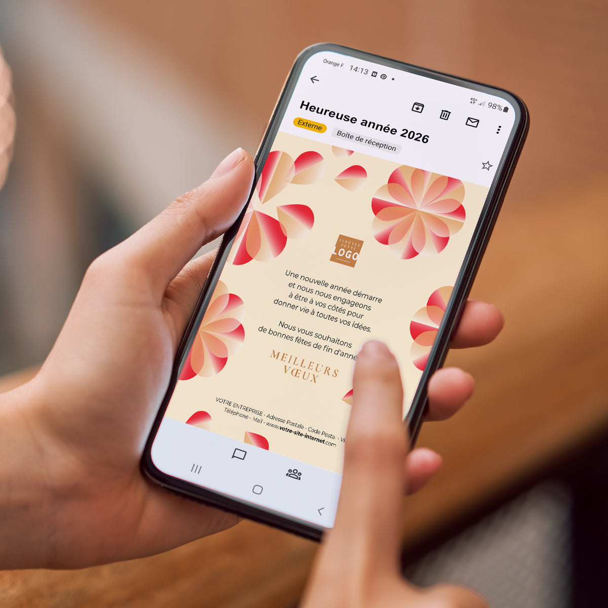 Géométrie Florale | Vœux professionnels • Carte virtuelle • eCard Image photo N° 2