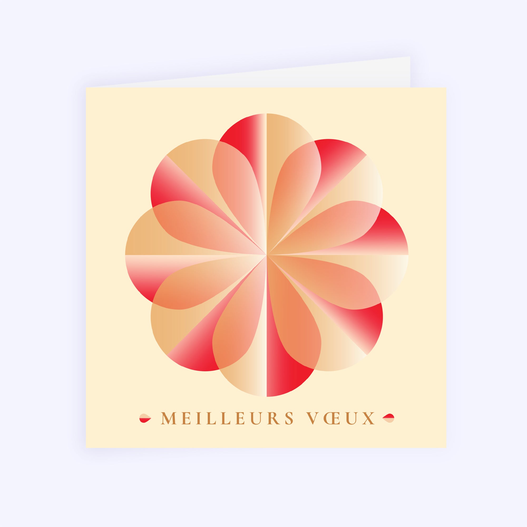 Géométrie Florale | Vœux professionnels • Carte de voeux • Carré double photo N° 1