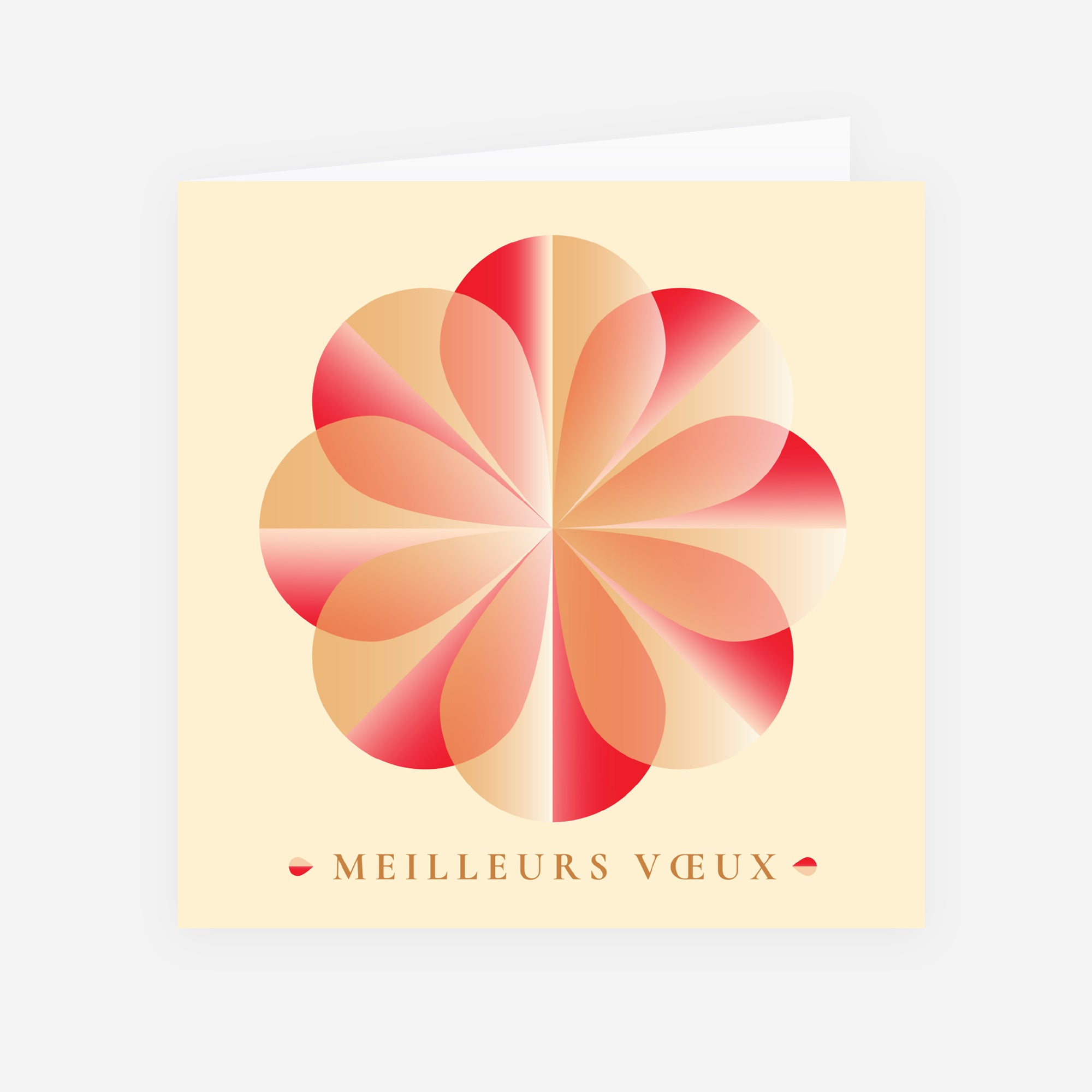 Géométrie Florale | Vœux professionnels • Carte de voeux • Carré double photo N° 1