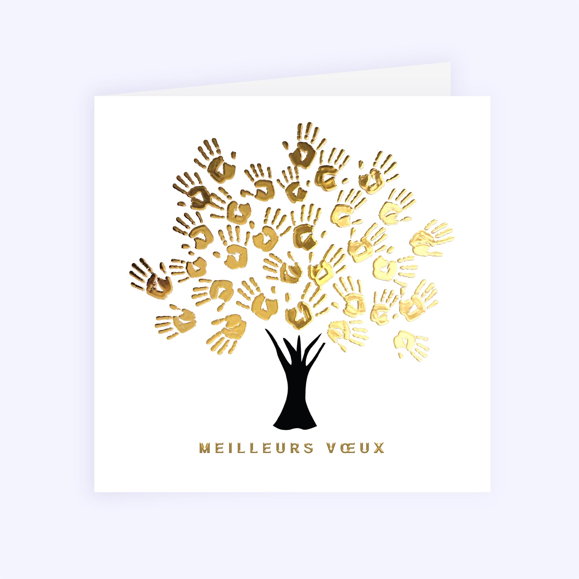 L’Arbre des Liens | Vœux professionnels • Carte de voeux dorure • Carré double photo N° 1