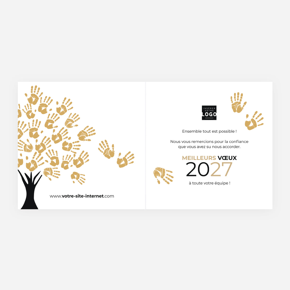 L’Arbre des Liens | Vœux professionnels • Carte de voeux dorure • Carrée pliable photo N° 2
