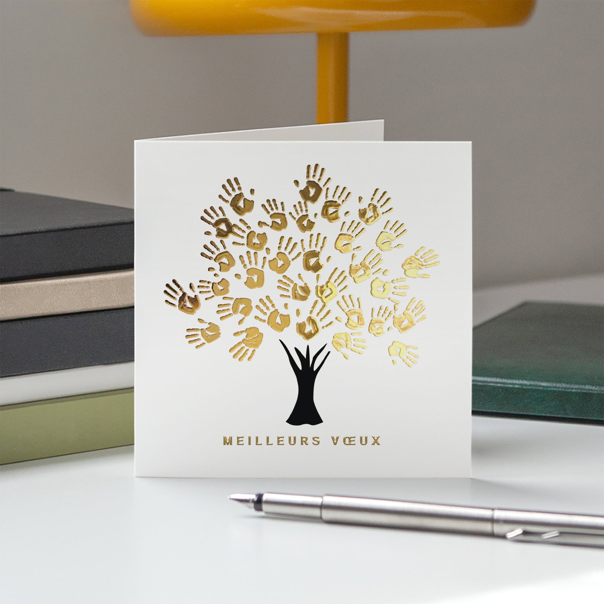 L’Arbre des Liens | Vœux professionnels • Carte de voeux dorure • Carré double photo N° 5