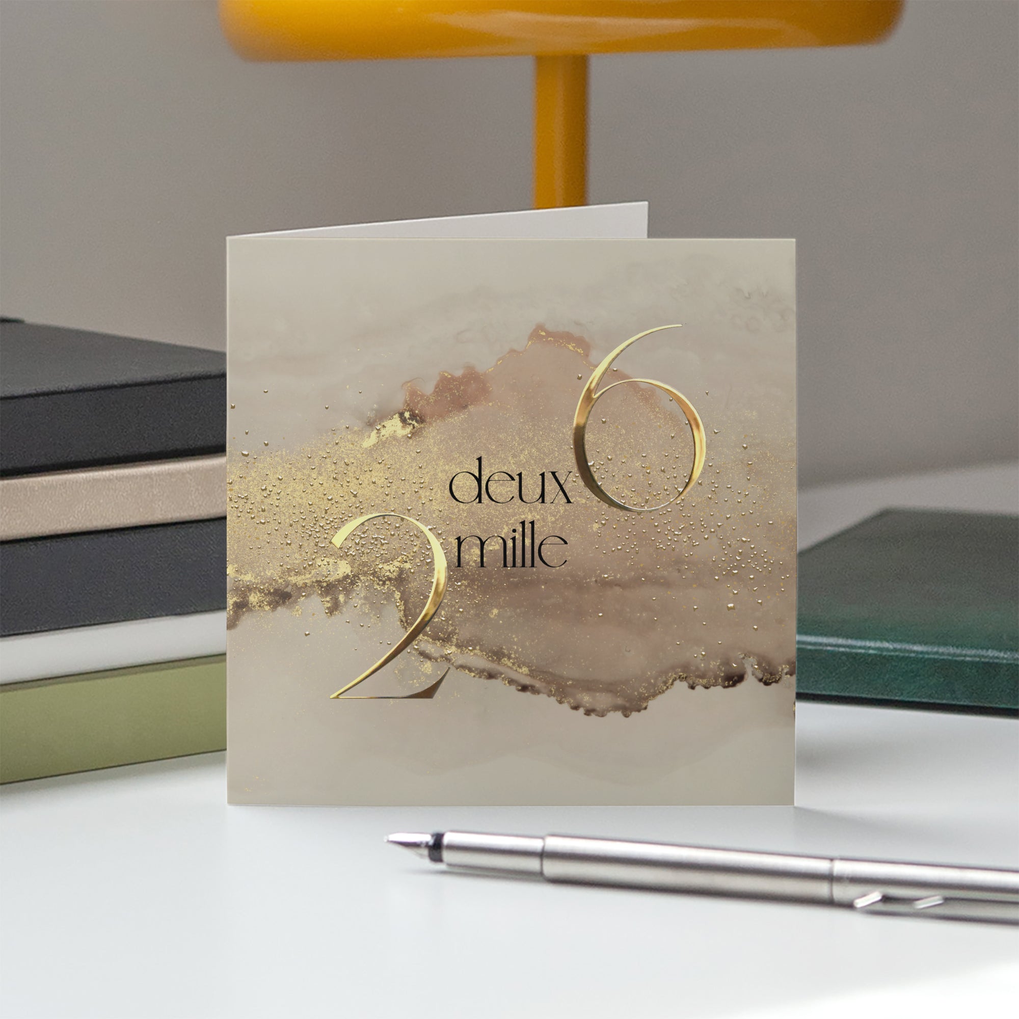 Pigments d’Or | Vœux professionnels • Carte de voeux dorure • Carré double photo N° 5