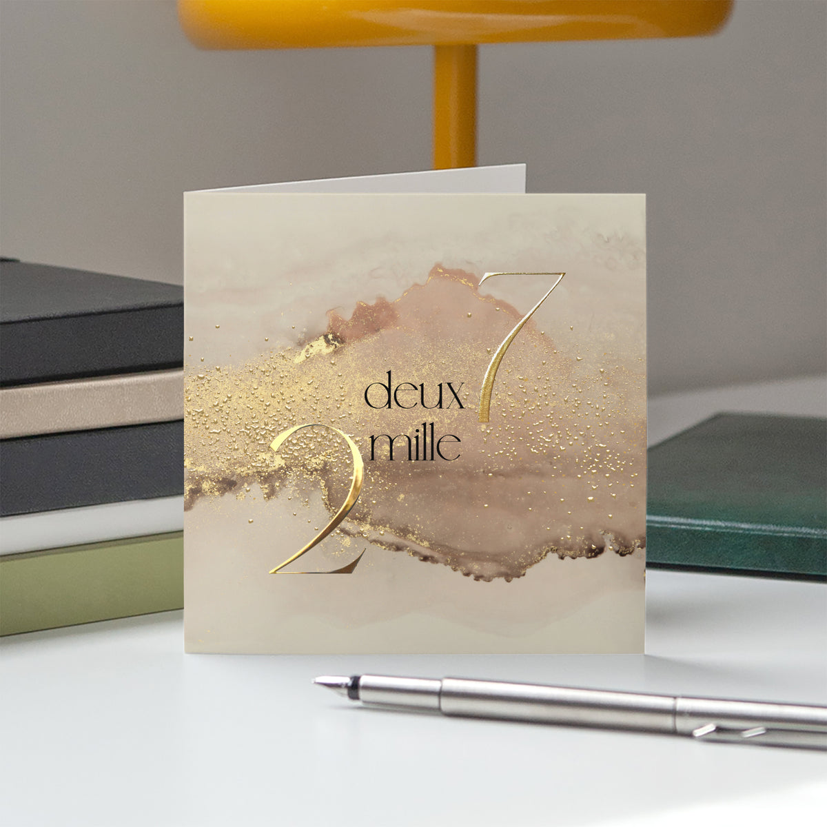 Pigments d’Or | Vœux professionnels • Carte de voeux dorure • Carré double photo N° 5