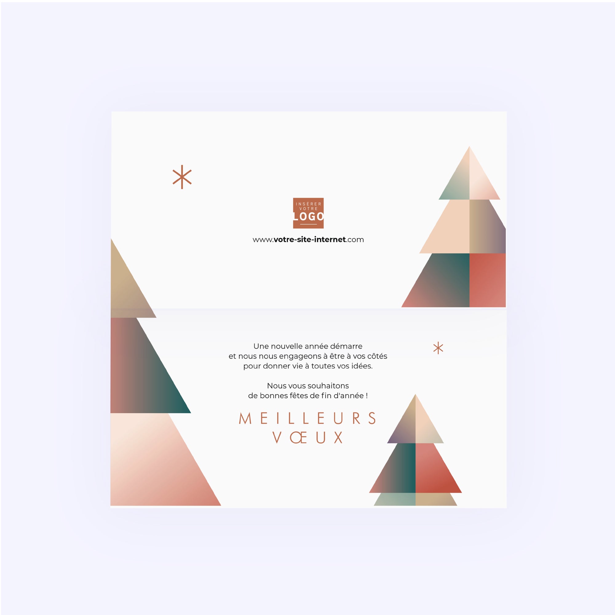 Sapin Delta | Vœux professionnels • Carte de voeux • Rectangle double photo N° 2