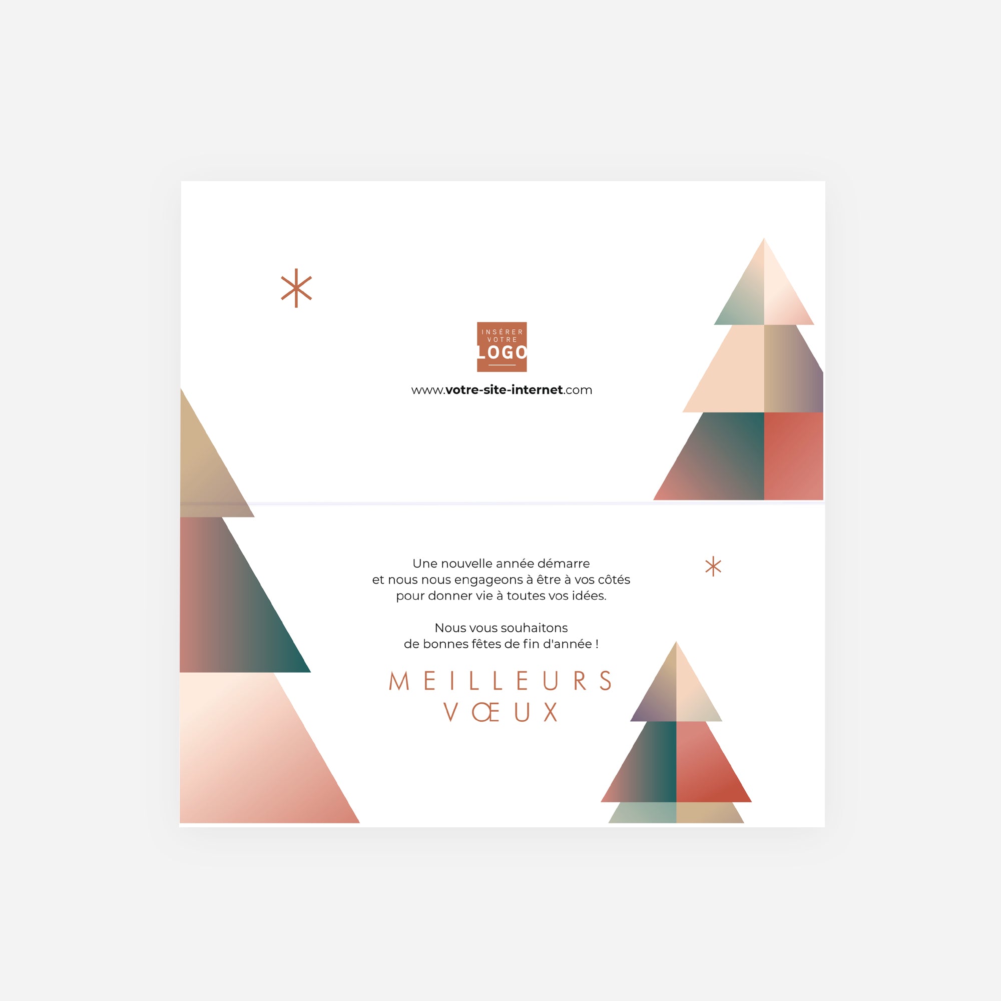 Sapin Delta | Vœux professionnels • Carte de voeux • Rectangle double photo N° 2