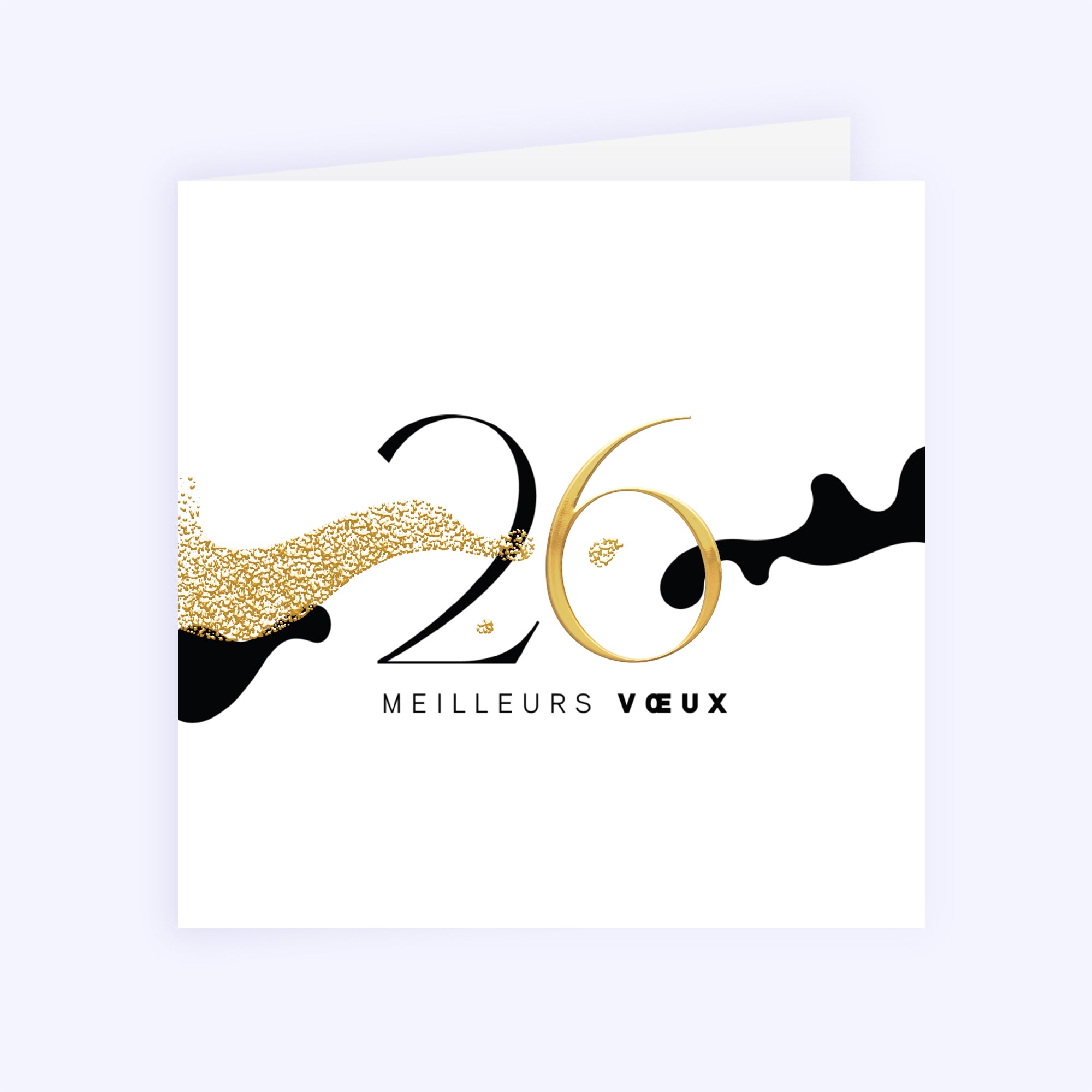 Brillance Structurée | Vœux professionnels • Carte de voeux dorure • Carré double photo N° 1