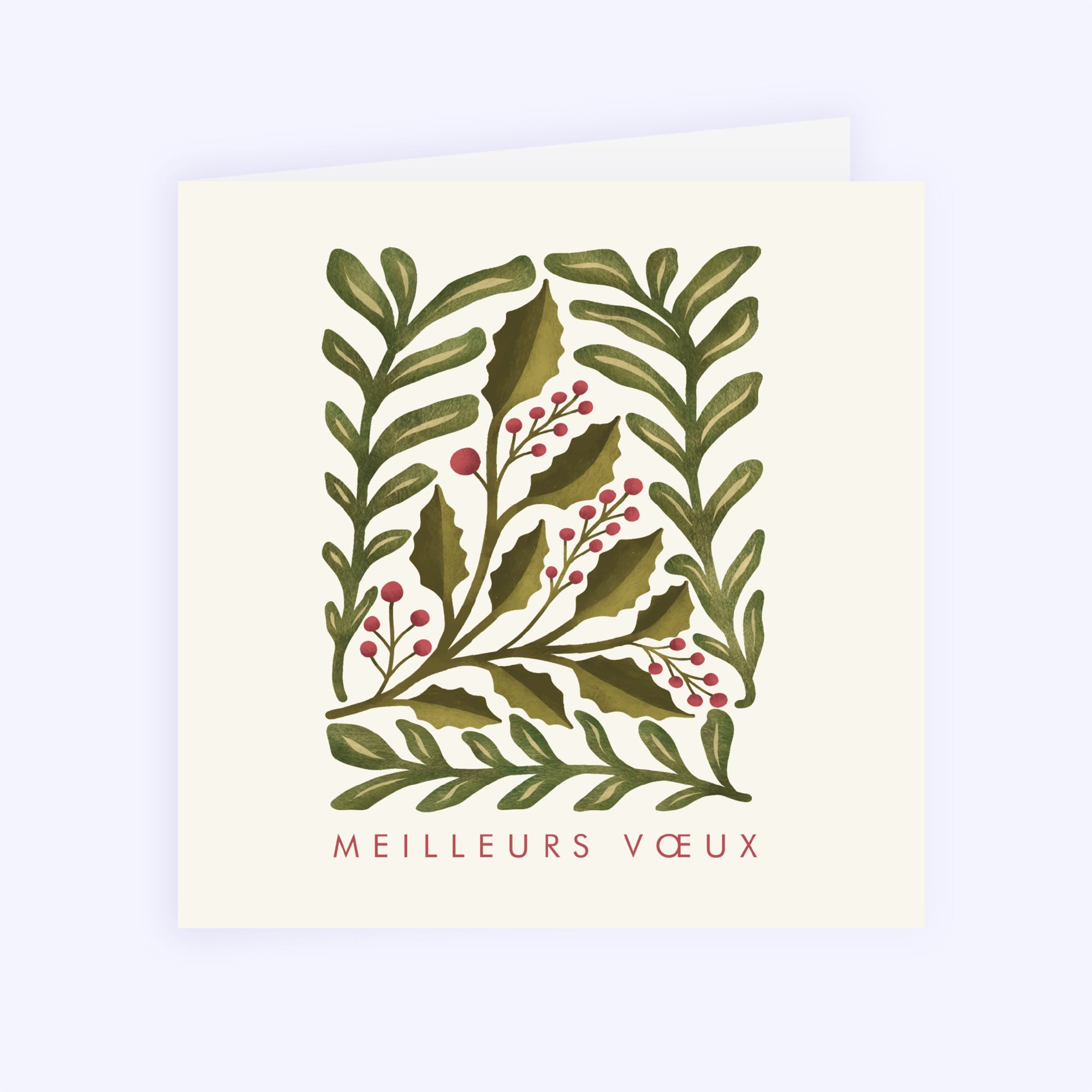 Sapin de Houx | Vœux professionnels • Carte de voeux • Carré double photo N° 1