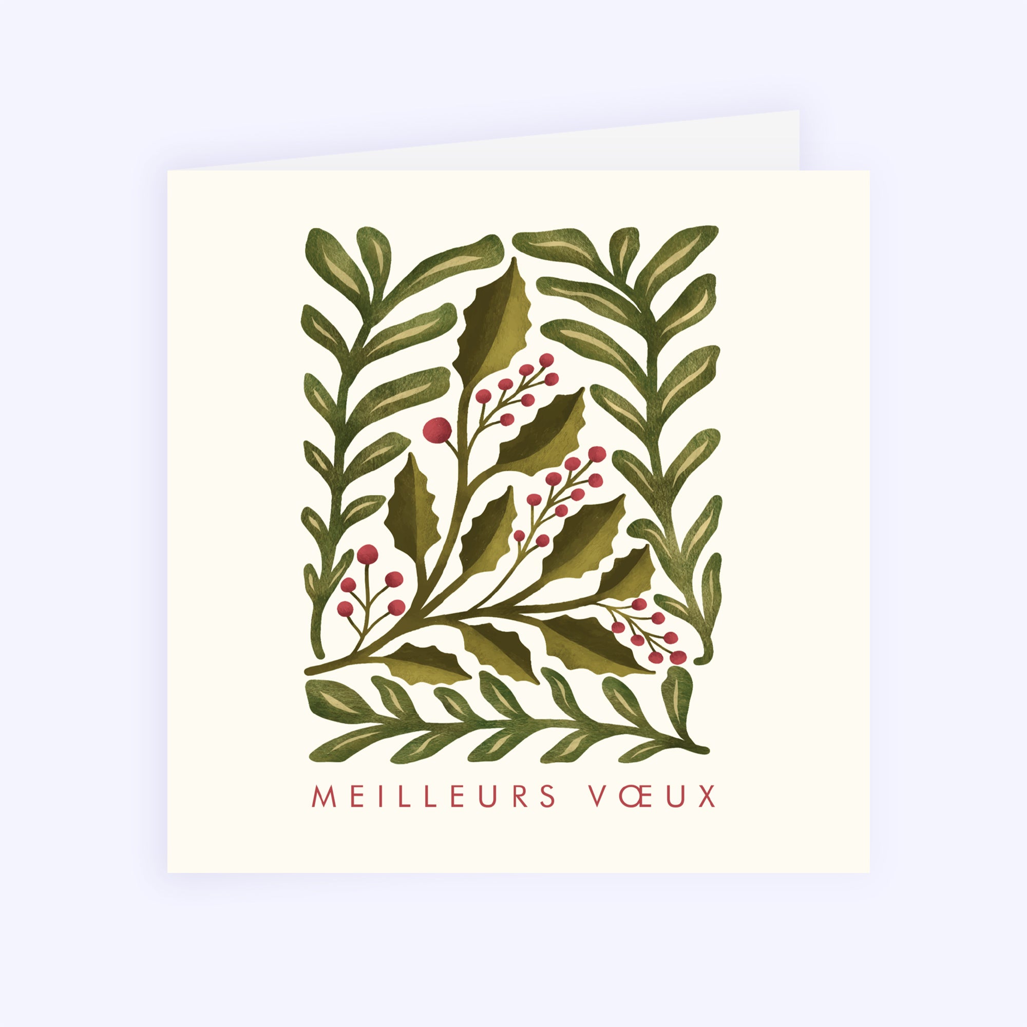 Sapin de Houx | Vœux professionnels • Carte de voeux • Carré double photo N° 1
