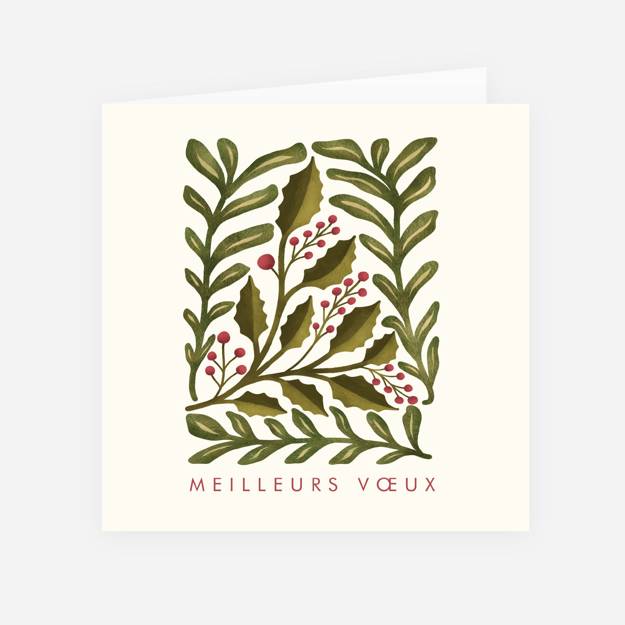 Sapin de Houx | Vœux professionnels • Carte de voeux • Carré double photo N° 1