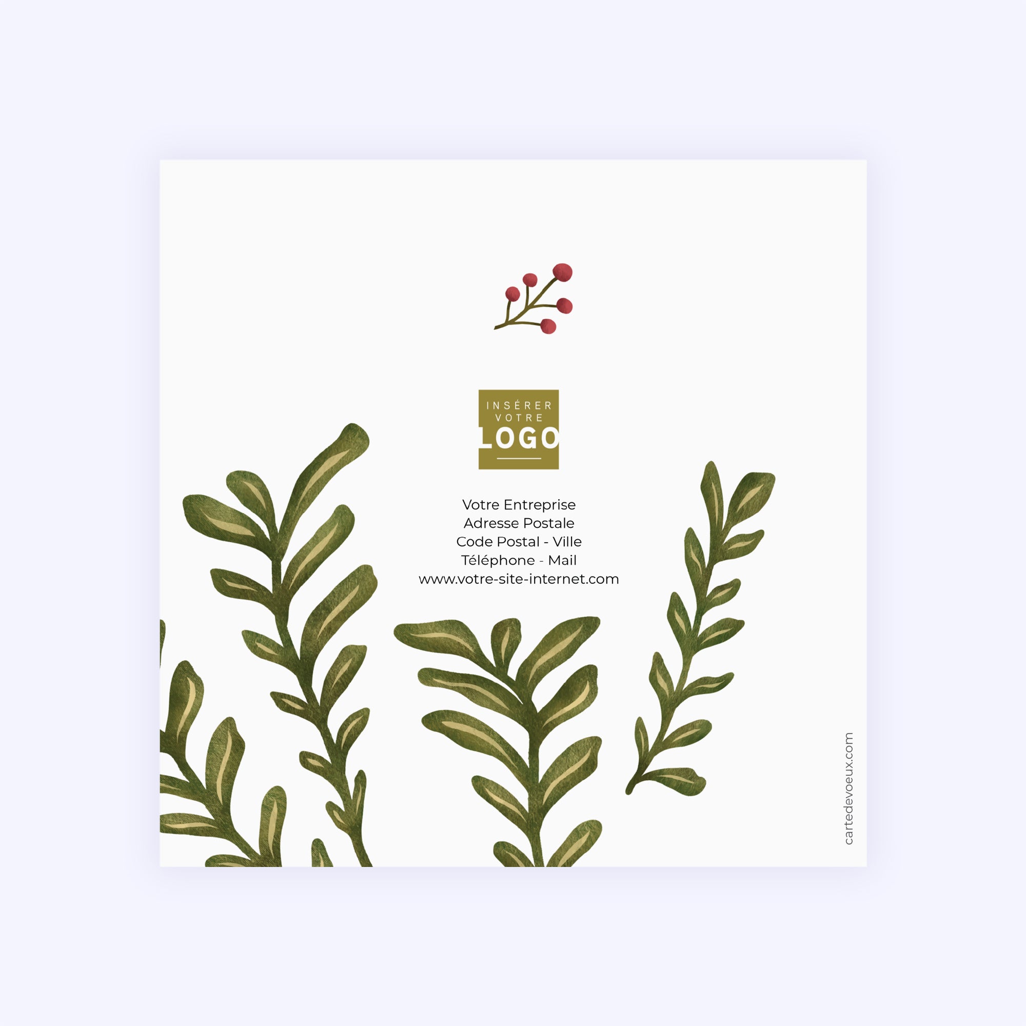Sapin de Houx | Vœux professionnels • Carte de voeux • Carré double photo N° 3