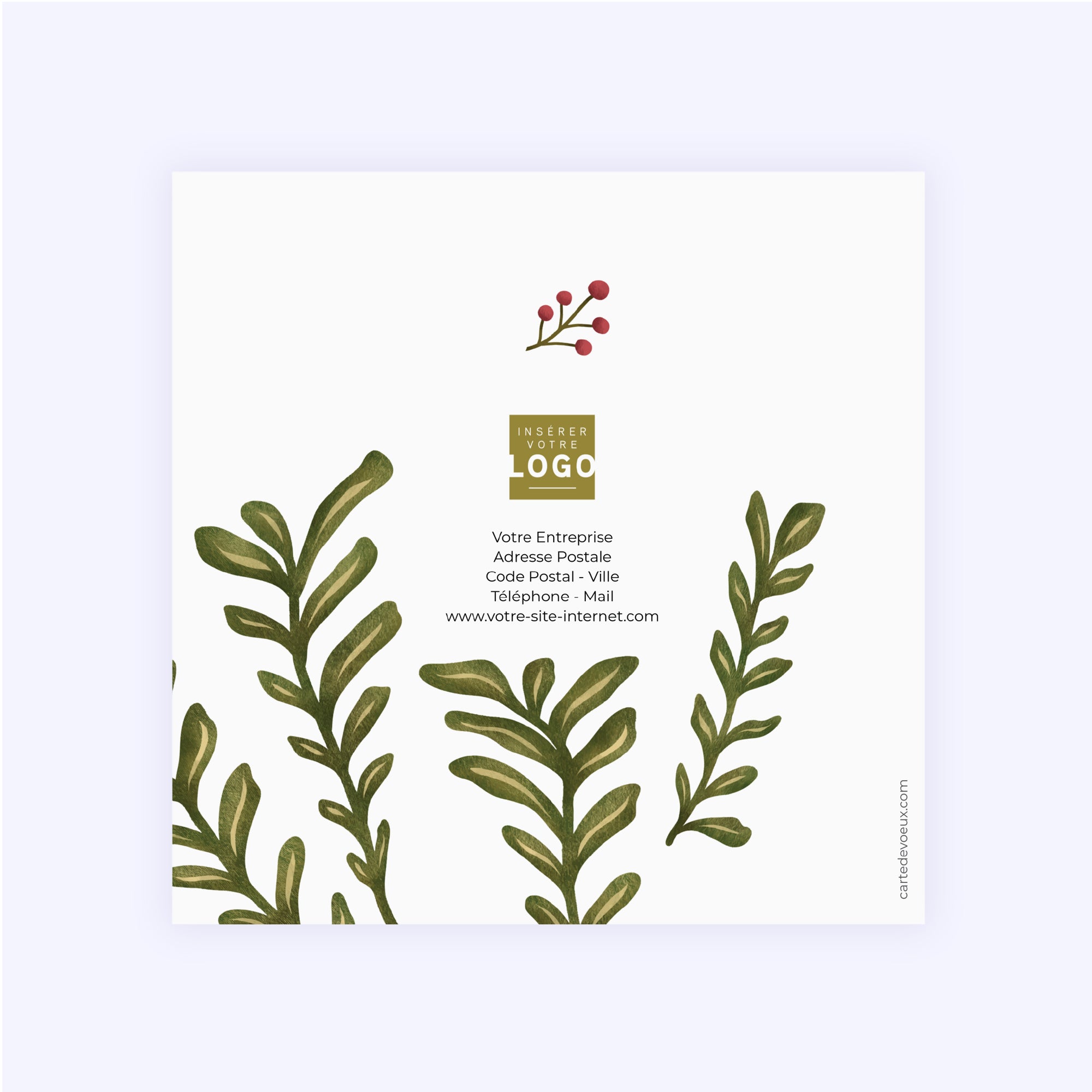 Sapin de Houx | Vœux professionnels • Carte de voeux • Carré double photo N° 3