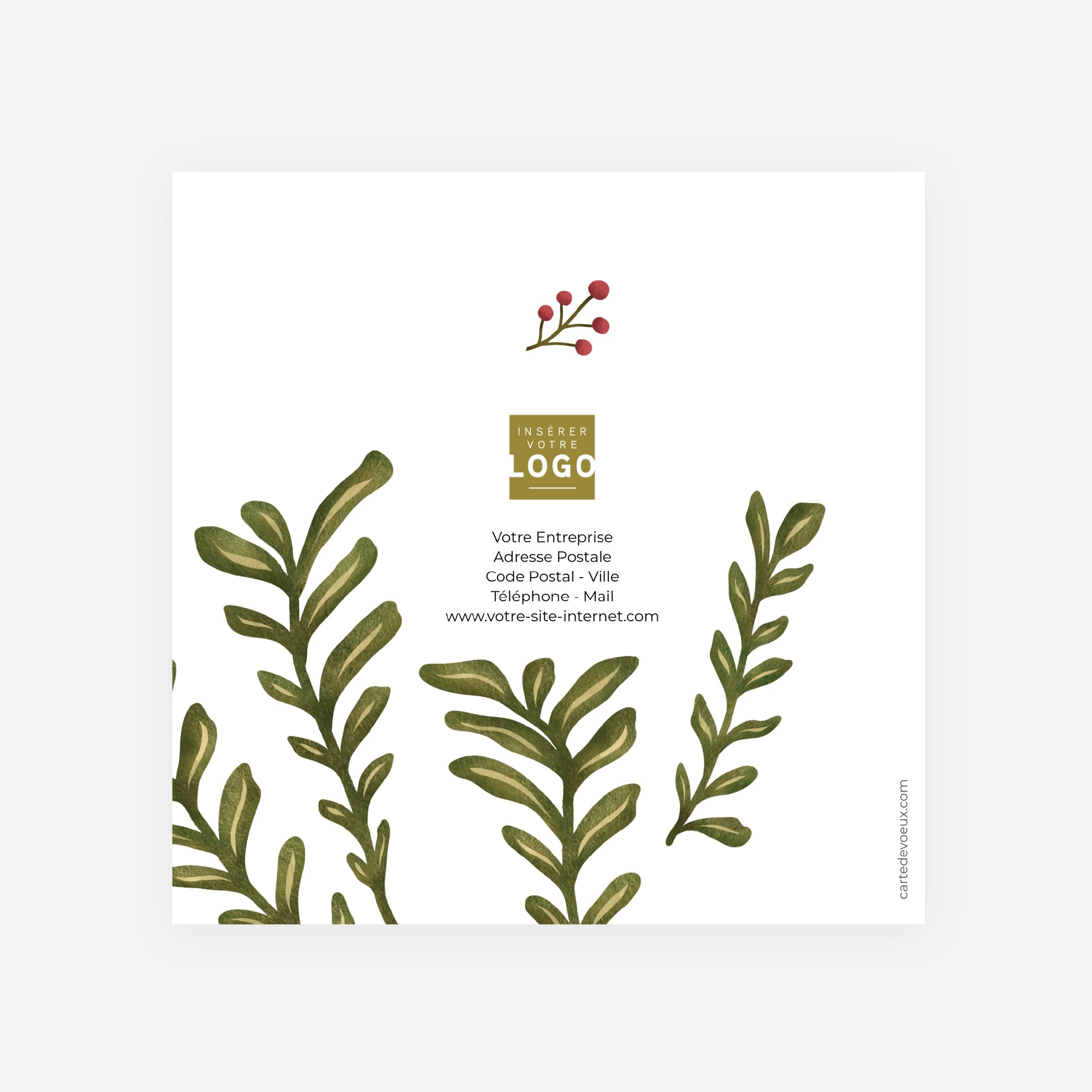 Sapin de Houx | Vœux professionnels • Carte de voeux • Carré double photo N° 3