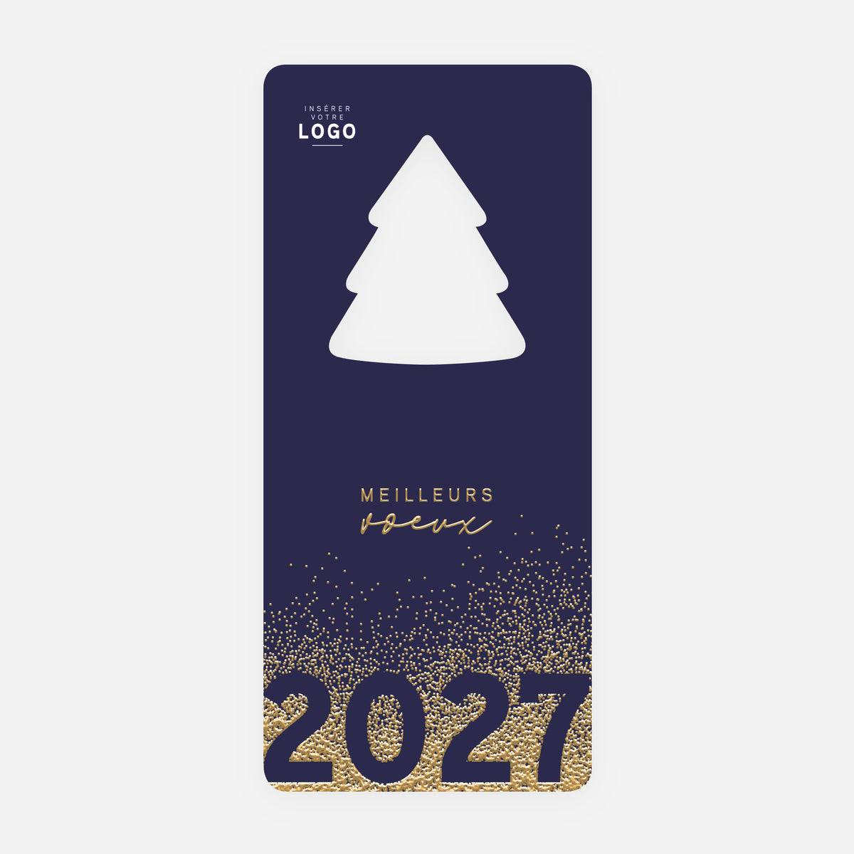 Paillettes d’Or 2027 | Vœux professionnels • Carte de voeux dorure • Sapin découpé photo N° 1