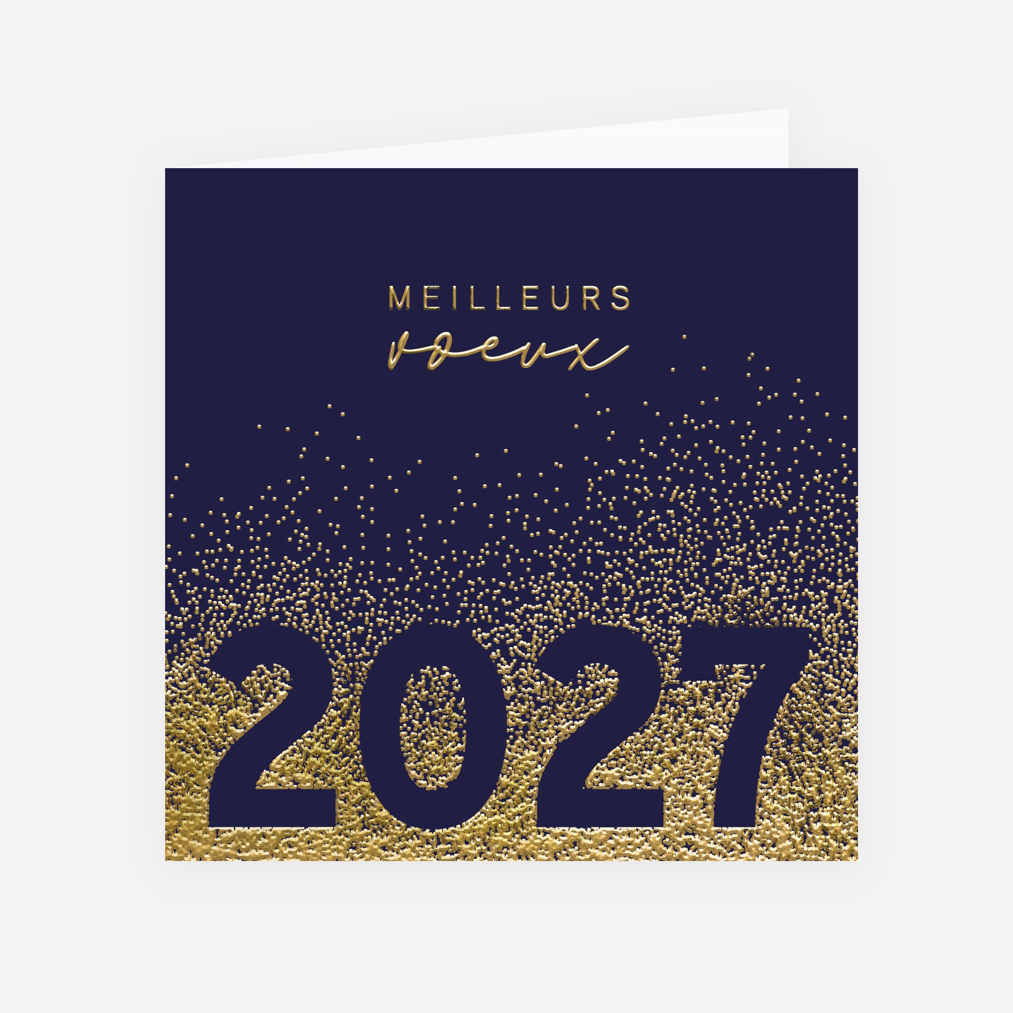 Paillettes d’Or 2027 | Vœux professionnels • Carte de voeux dorure • Carré double photo N° 1