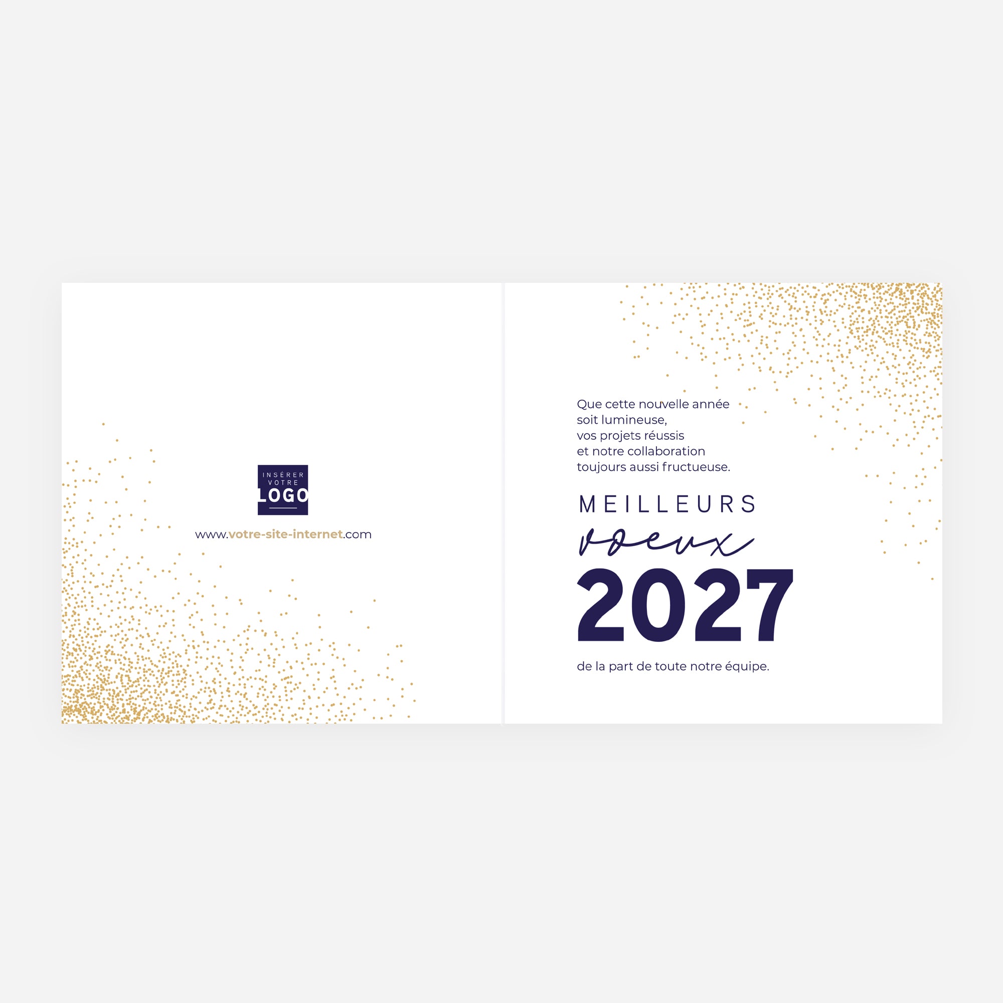 Paillettes d’Or 2027 | Vœux professionnels • Carte de voeux dorure • Carré double photo N° 2