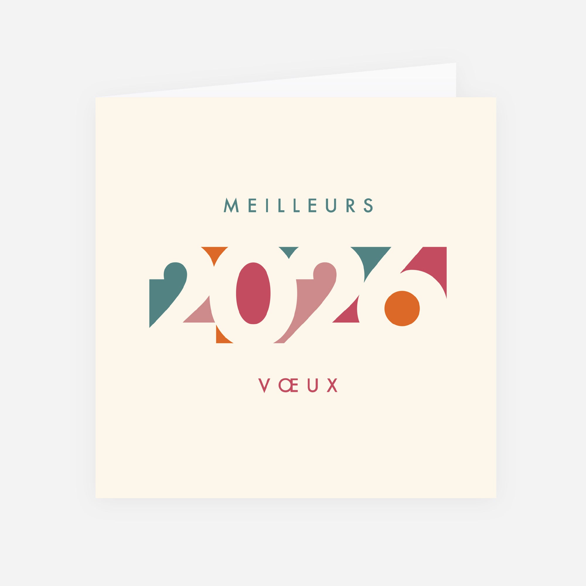 Polychromie | Vœux professionnels • Carte de voeux • Carré double photo N° 1