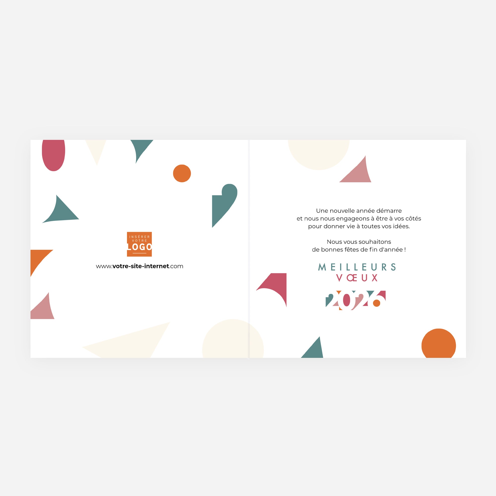 Polychromie | Vœux professionnels • Carte de voeux • Carré double photo N° 2