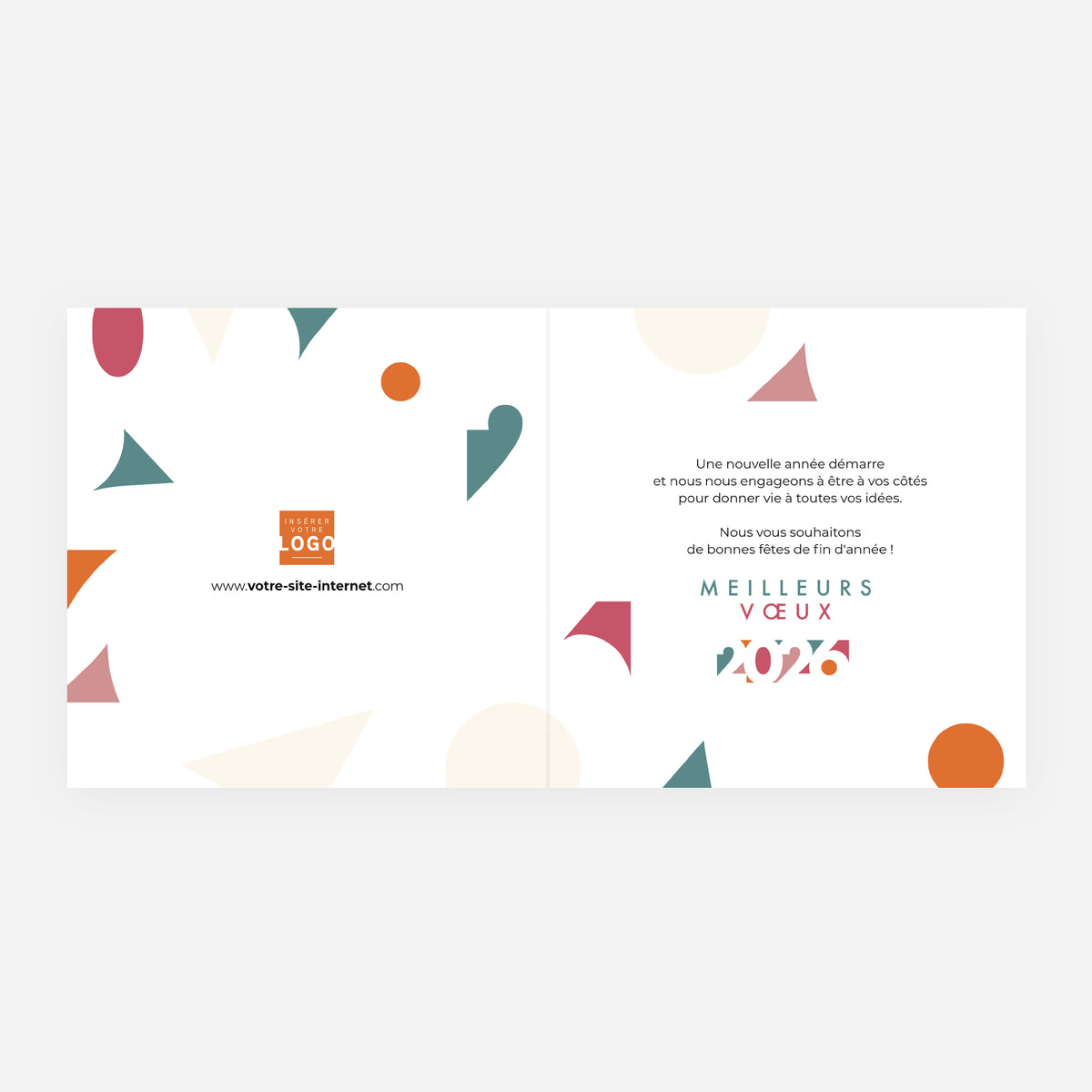 Polychromie | Vœux professionnels • Carte de voeux • Carré double photo N° 2