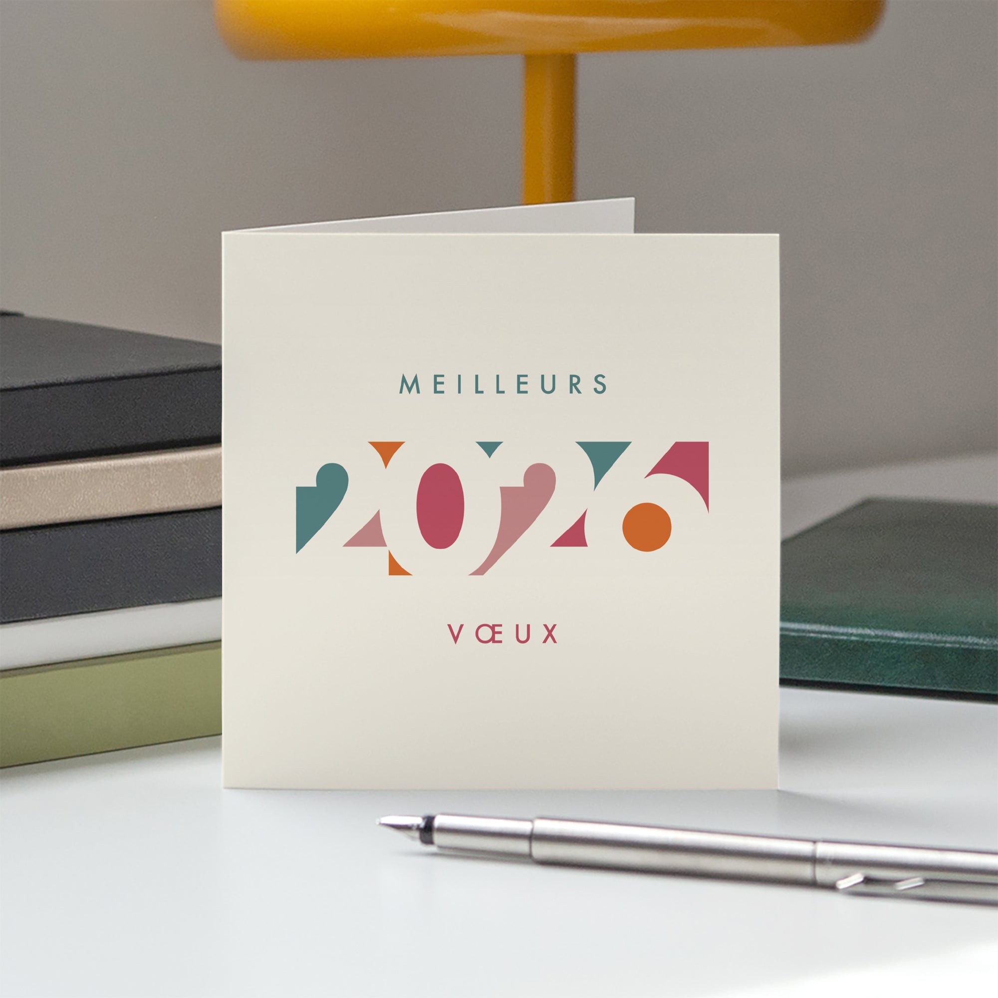 Polychromie | Vœux professionnels • Carte de voeux • Carré double photo N° 5