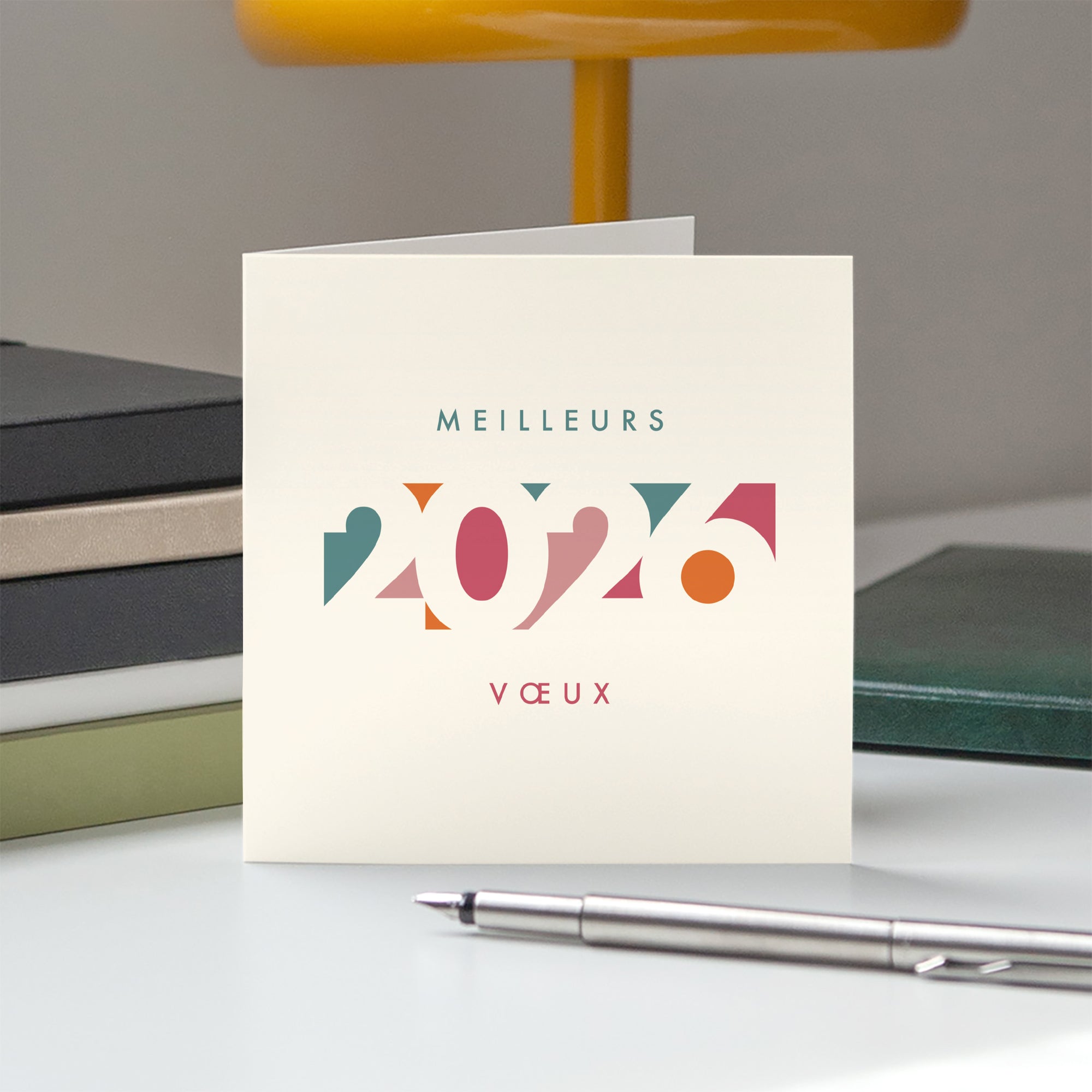 Polychromie | Vœux professionnels • Carte de voeux • Carré double photo N° 5