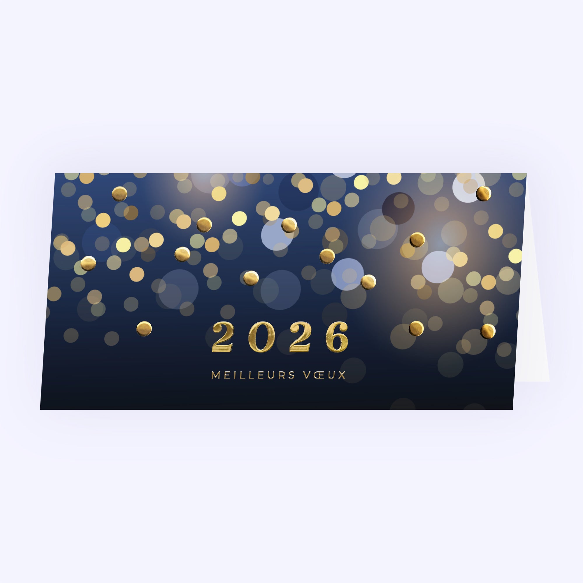 Prestige en Or | Vœux professionnels • Carte de voeux dorure • Rectangle double photo N° 1