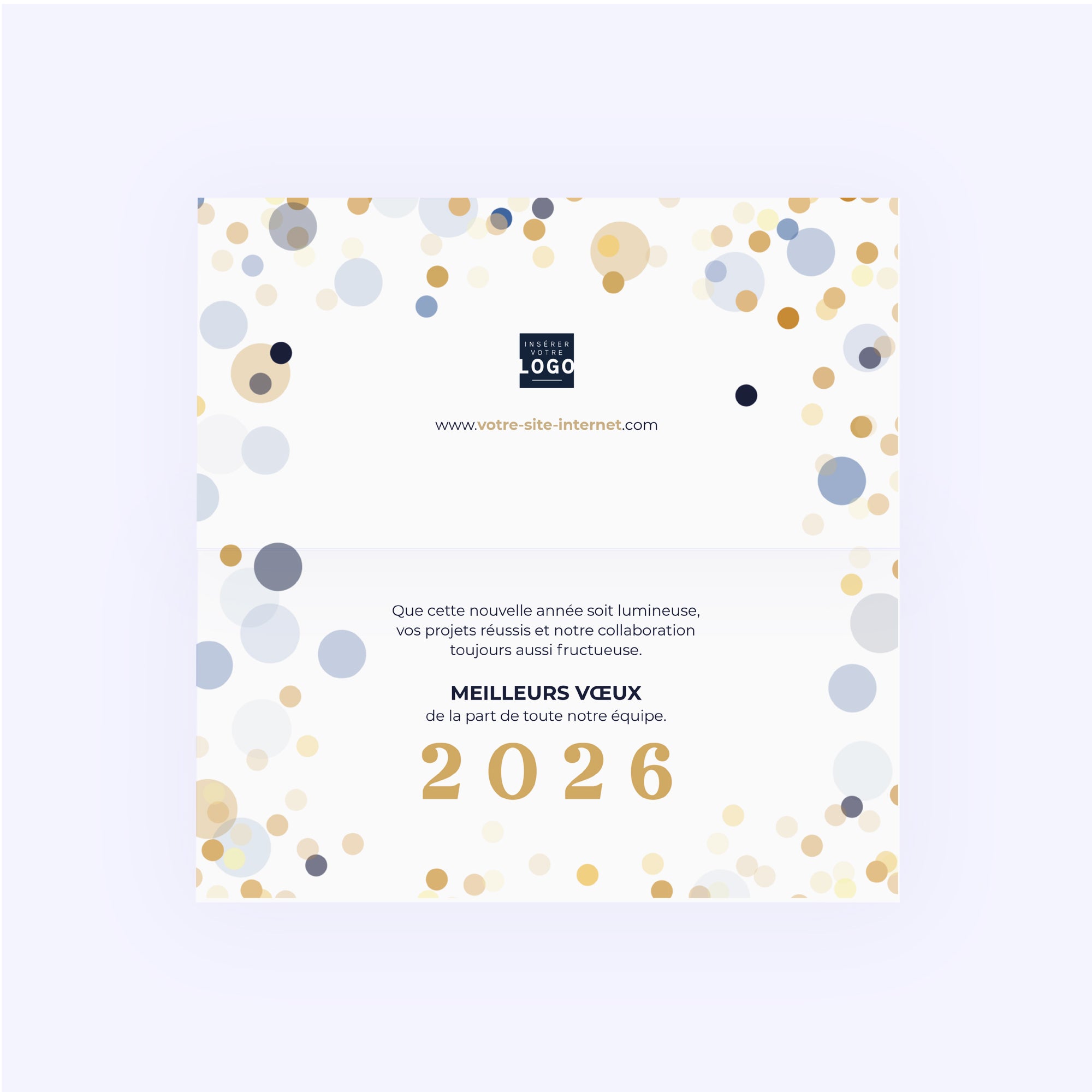 Prestige en Or | Vœux professionnels • Carte de voeux dorure • Rectangle double photo N° 2