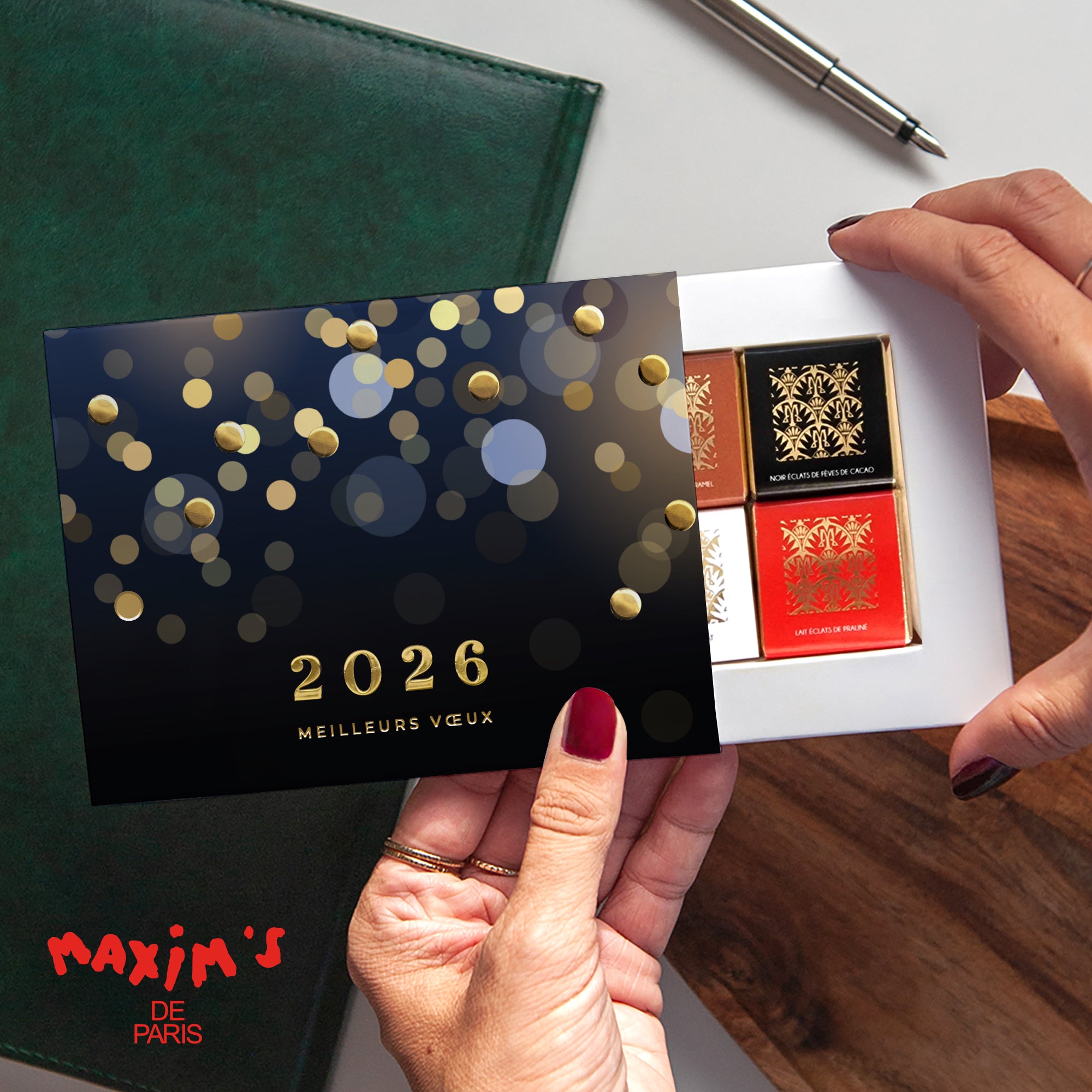 Prestige en Or | Vœux professionnels • Boite chocolat personnalisée • Maxim's de Paris photo N° 1