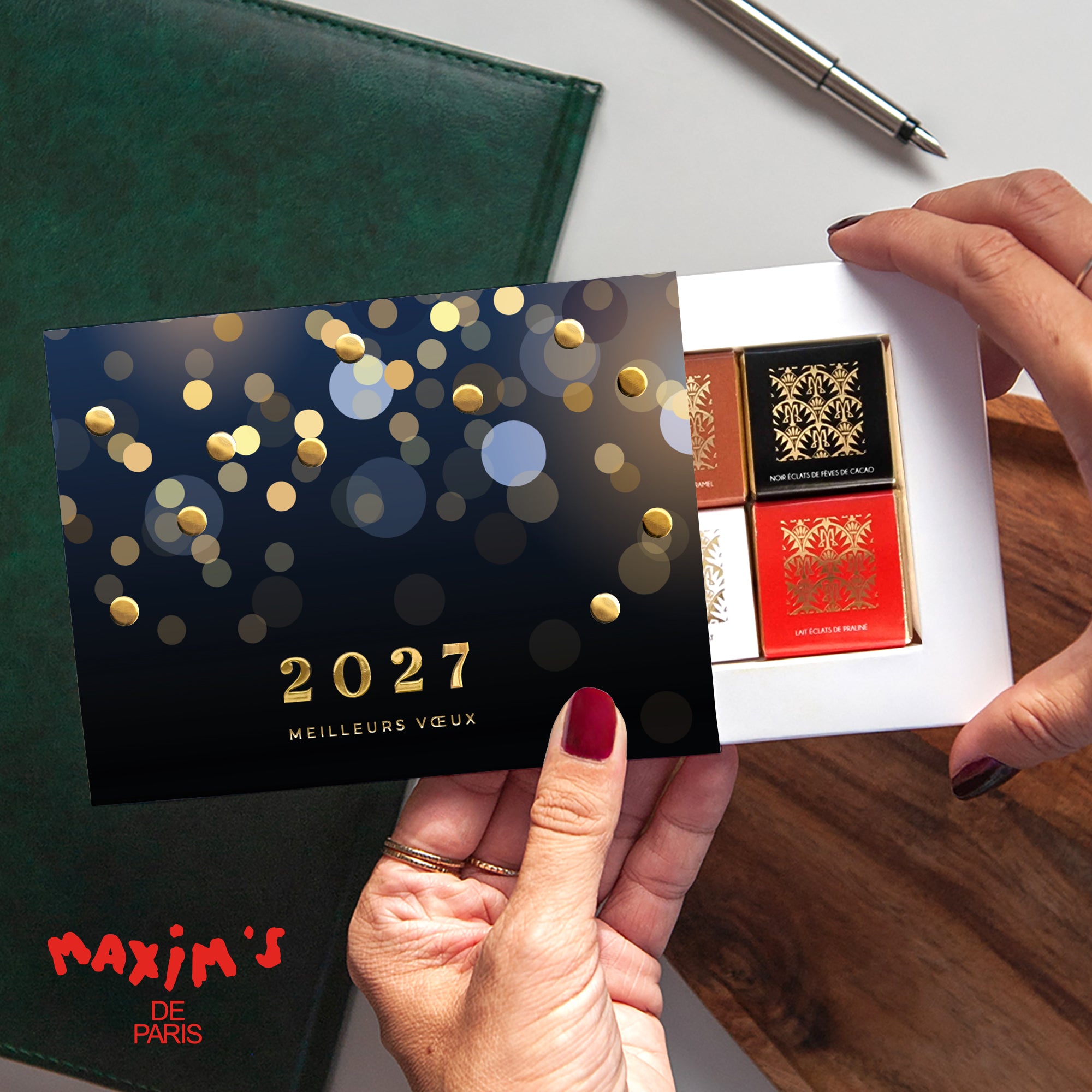 Prestige en Or | Vœux professionnels • Boite chocolat personnalisée • Maxim's de Paris photo N° 1