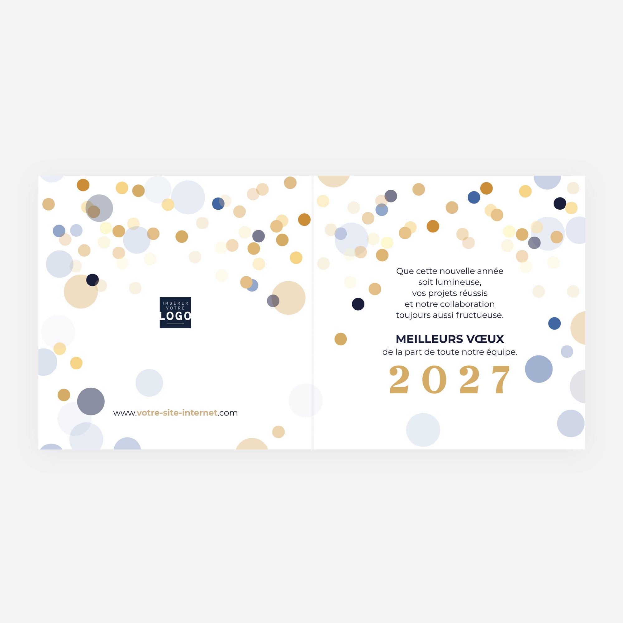 Prestige en Or | Vœux professionnels • Carte de voeux dorure • Carré double photo N° 2
