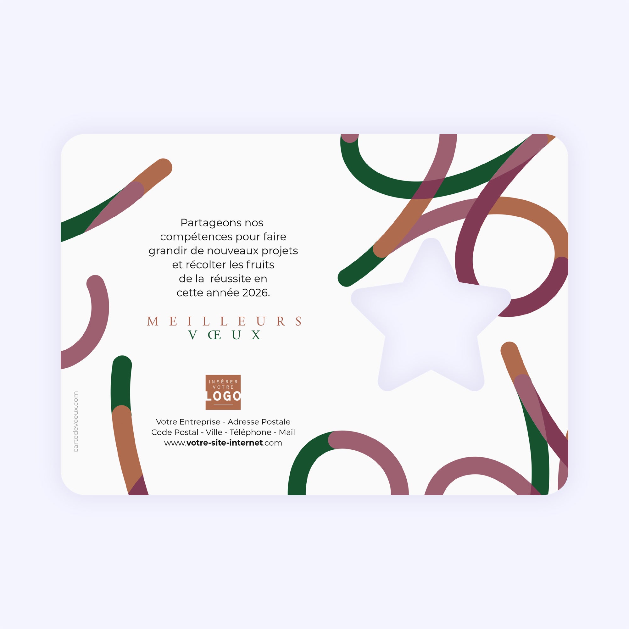 Courbe Continue | Vœux professionnels • Carte de voeux • Horizontal étoile photo N° 2