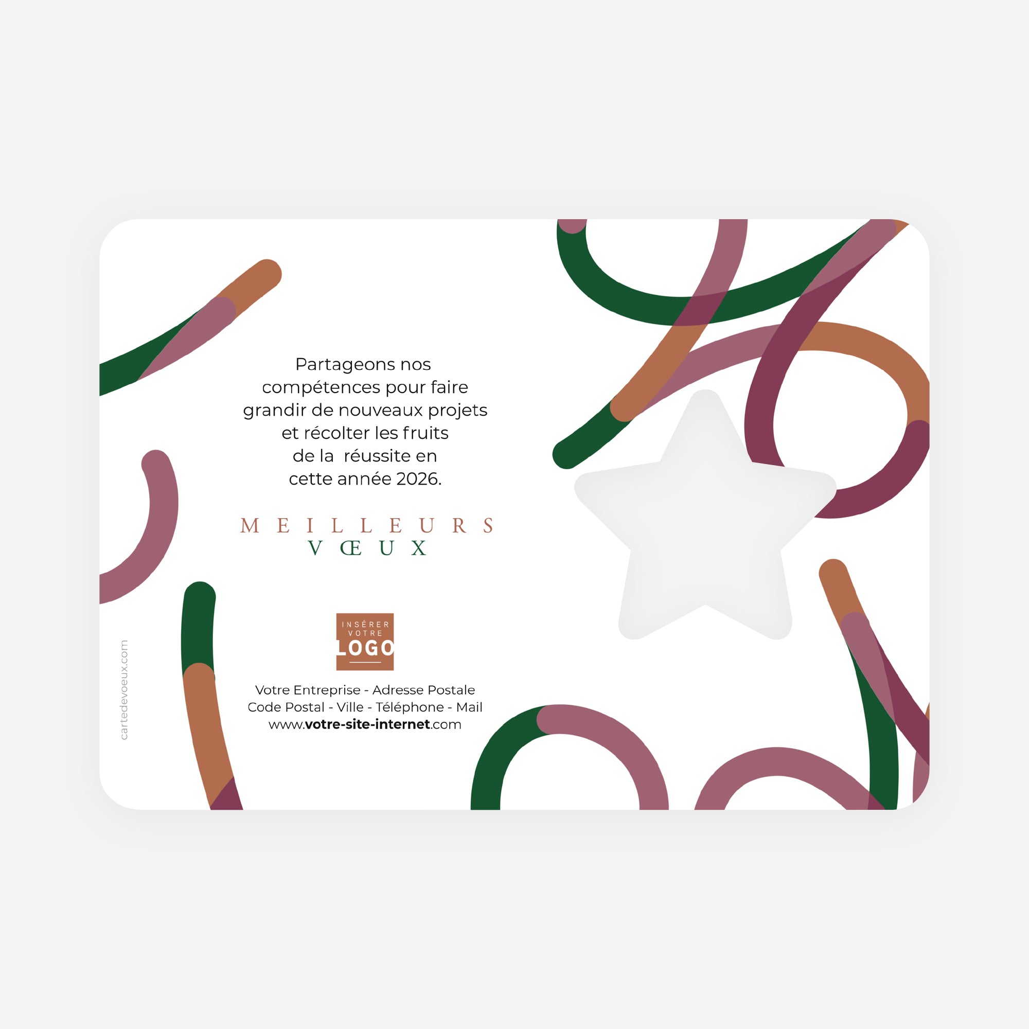 Courbe Continue | Vœux professionnels • Carte de voeux • Horizontal étoile photo N° 2