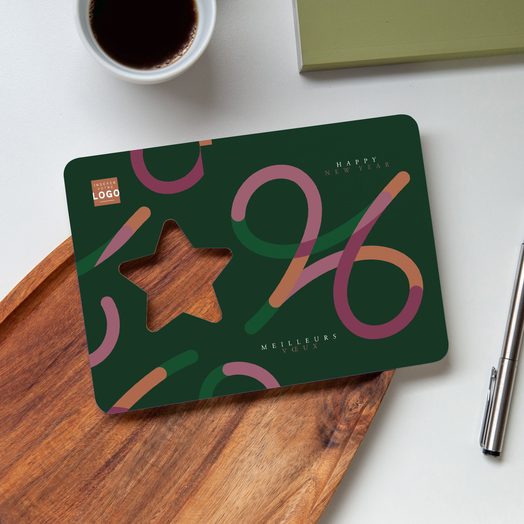 Courbe Continue | Vœux professionnels • Carte de voeux • Horizontal étoile photo N° 4