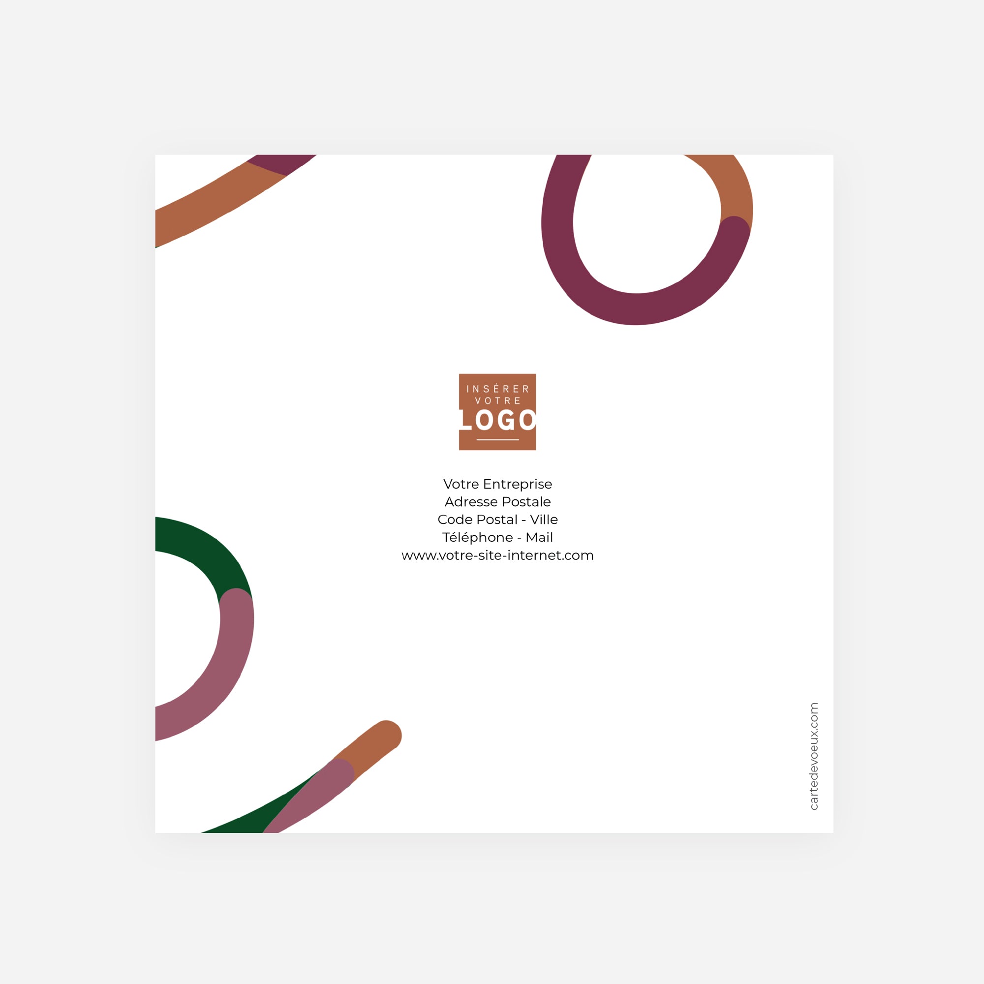 Courbe Continue | Vœux professionnels • Carte de voeux • Carré double photo N° 3