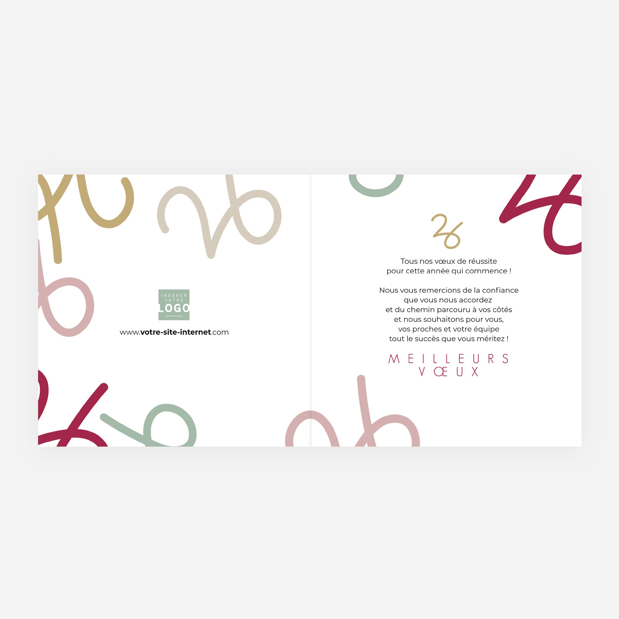 Répétition chromatique | Vœux professionnels • Carte de voeux • Carré double photo N° 2